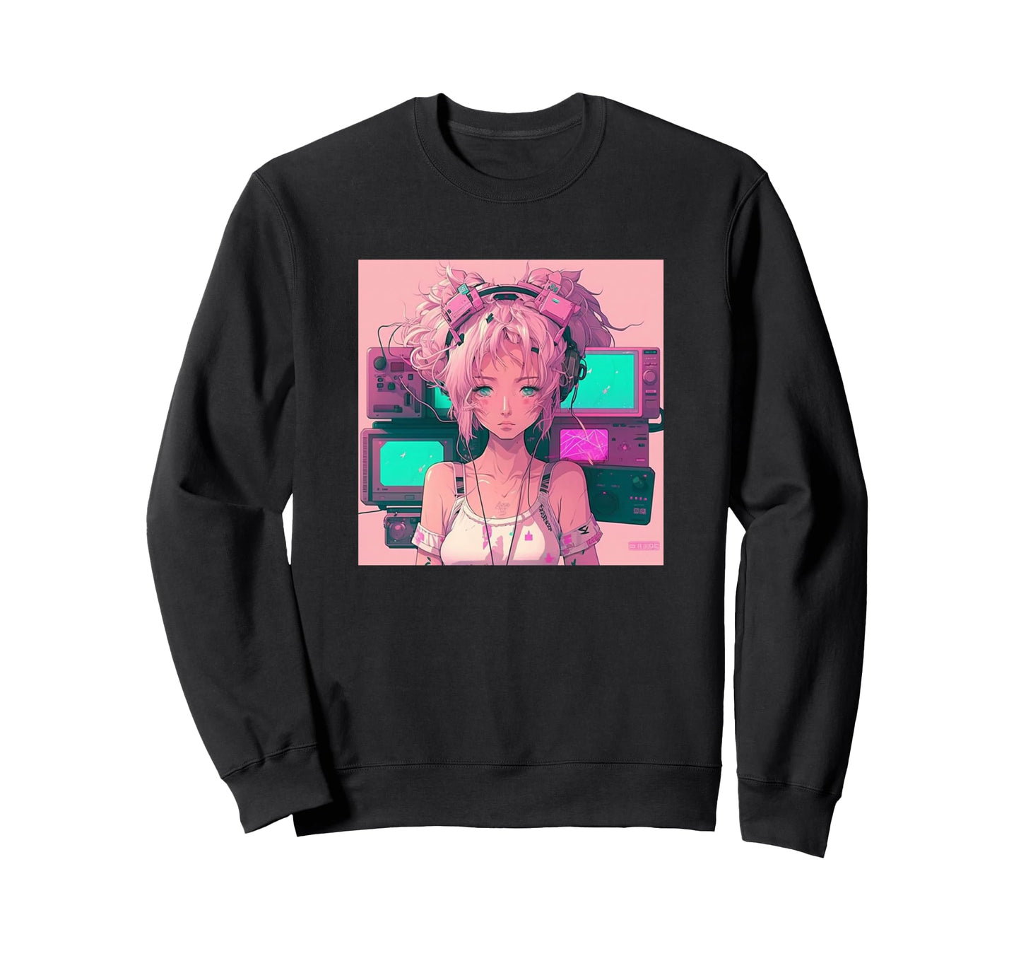 Japanese Vaporwave Anime Sweatshirt - Novelty Apparel for Adults - T-Shirt, Sweatshirt, Hoodie