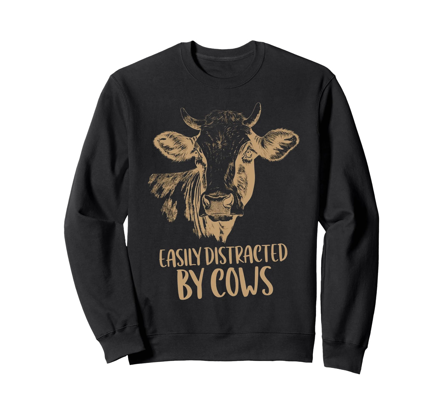 Easily Distracted Cows Western Farm Sweatshirt - Graphic Print Men Women - T-Shirt, Sweatshirt, Hoodie