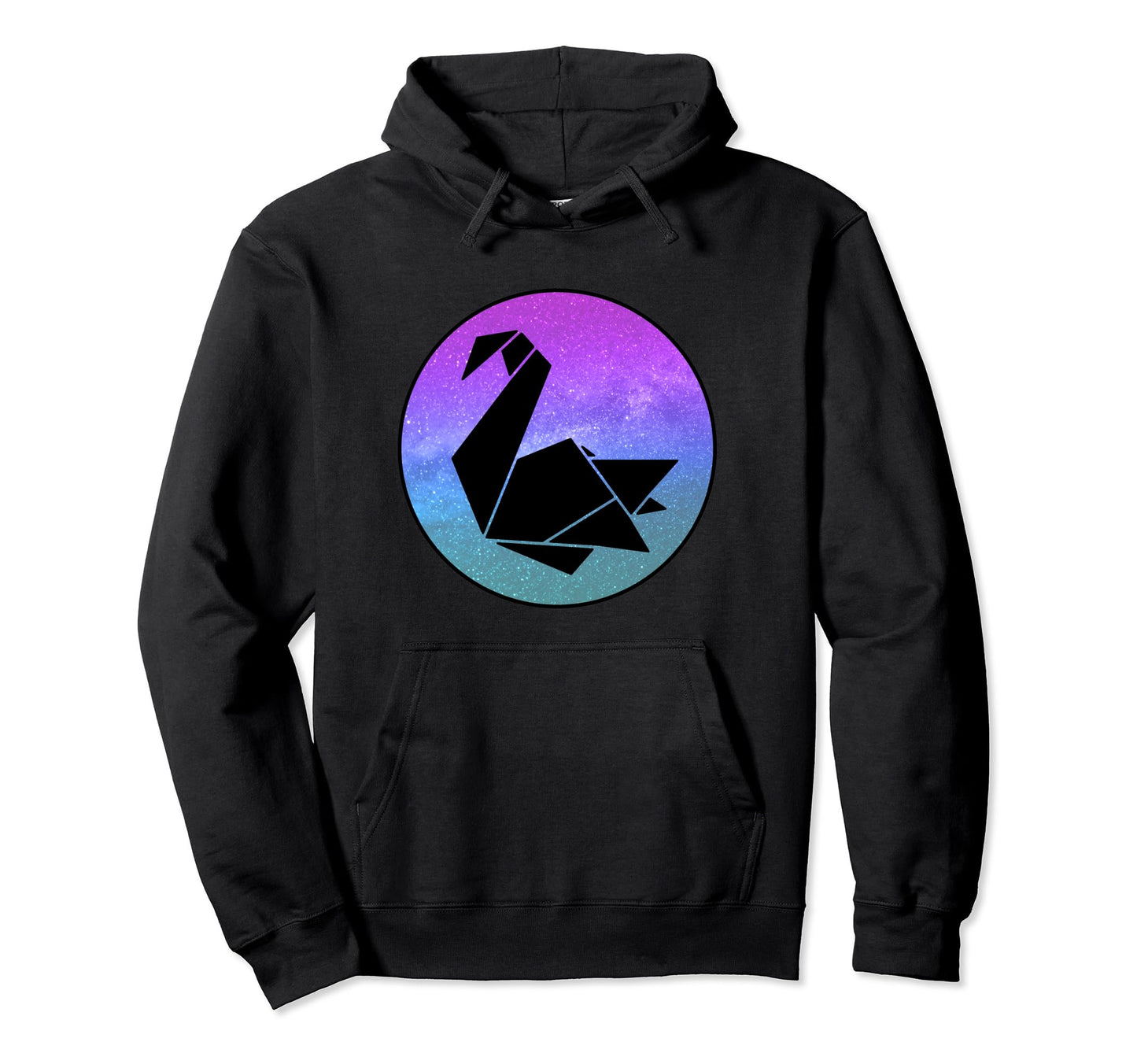 Swan Bird Origami Galaxy Hoodie - Casual Everyday Wear for Adults - T-Shirt, Sweatshirt, Hoodie