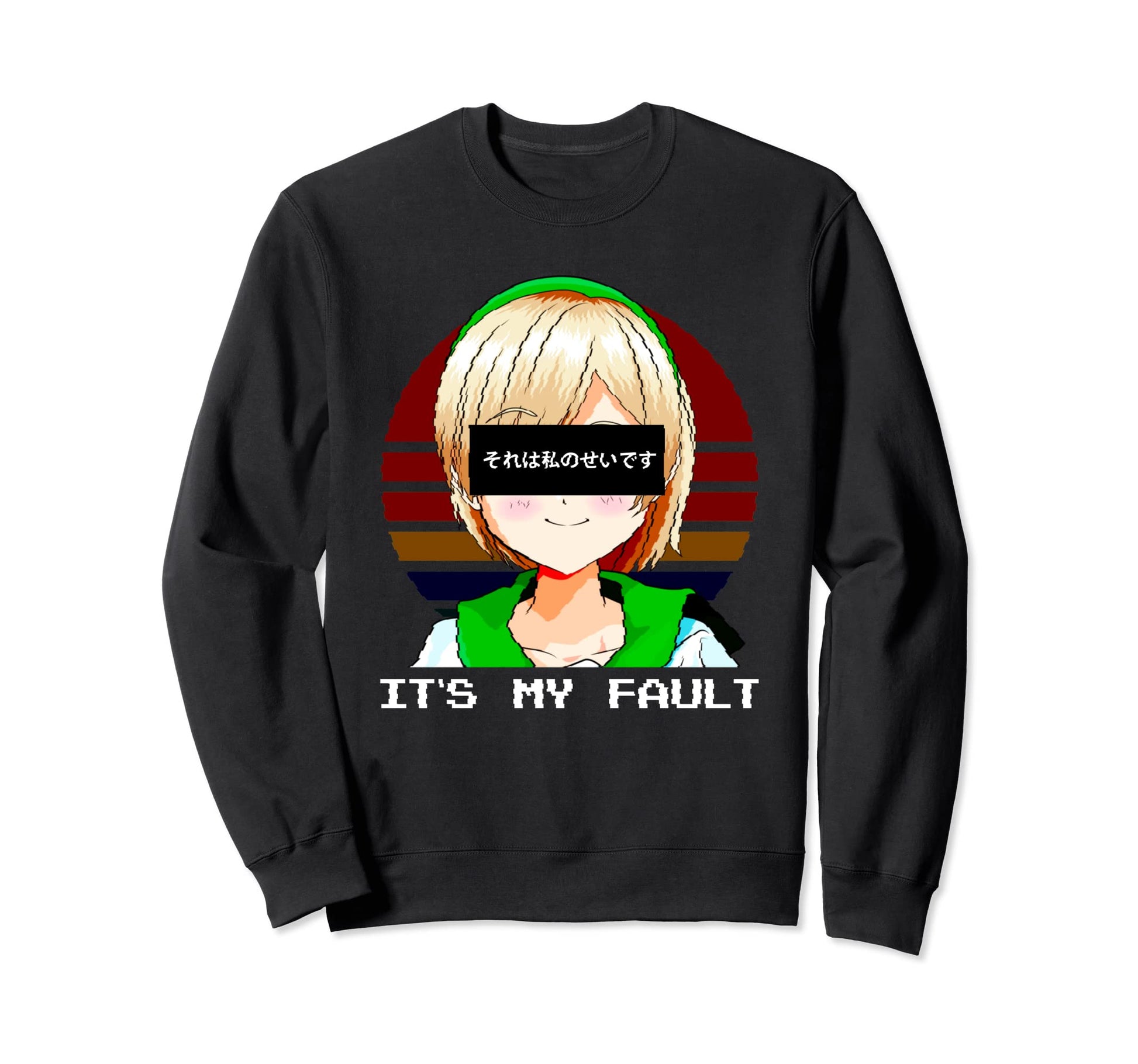 Its My Fault Japanese Vaporwave Sweatshirt - Aesthetic Graphic for Adults - T-Shirt, Sweatshirt, Hoodie