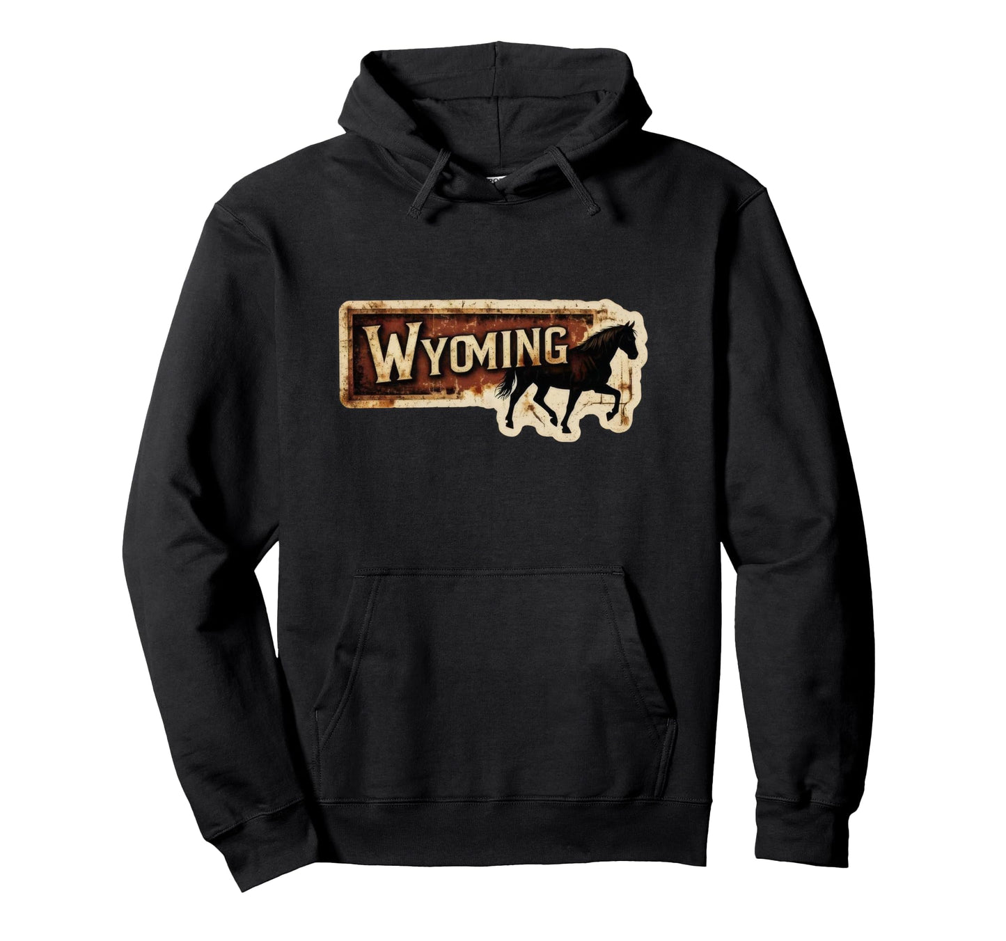 Rustic Wyoming Horse Cowboy Culture Hoodie - Fun Novelty Design for Adults - T-Shirt, Sweatshirt, Hoodie