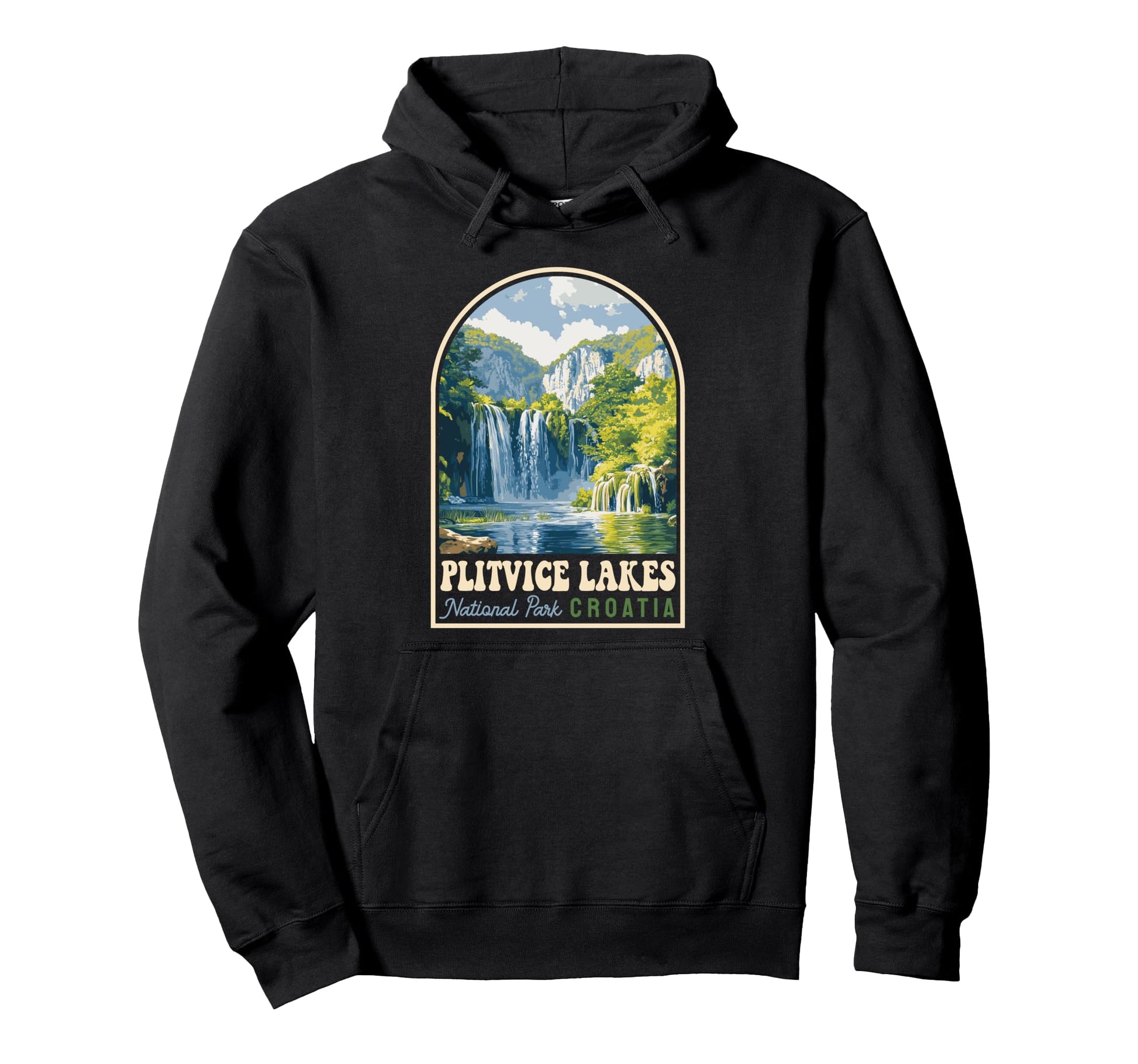 Plitvice Lakes National Park Croatia Hoodie - Minimalist Print Unisex - T-Shirt, Sweatshirt, Hoodie