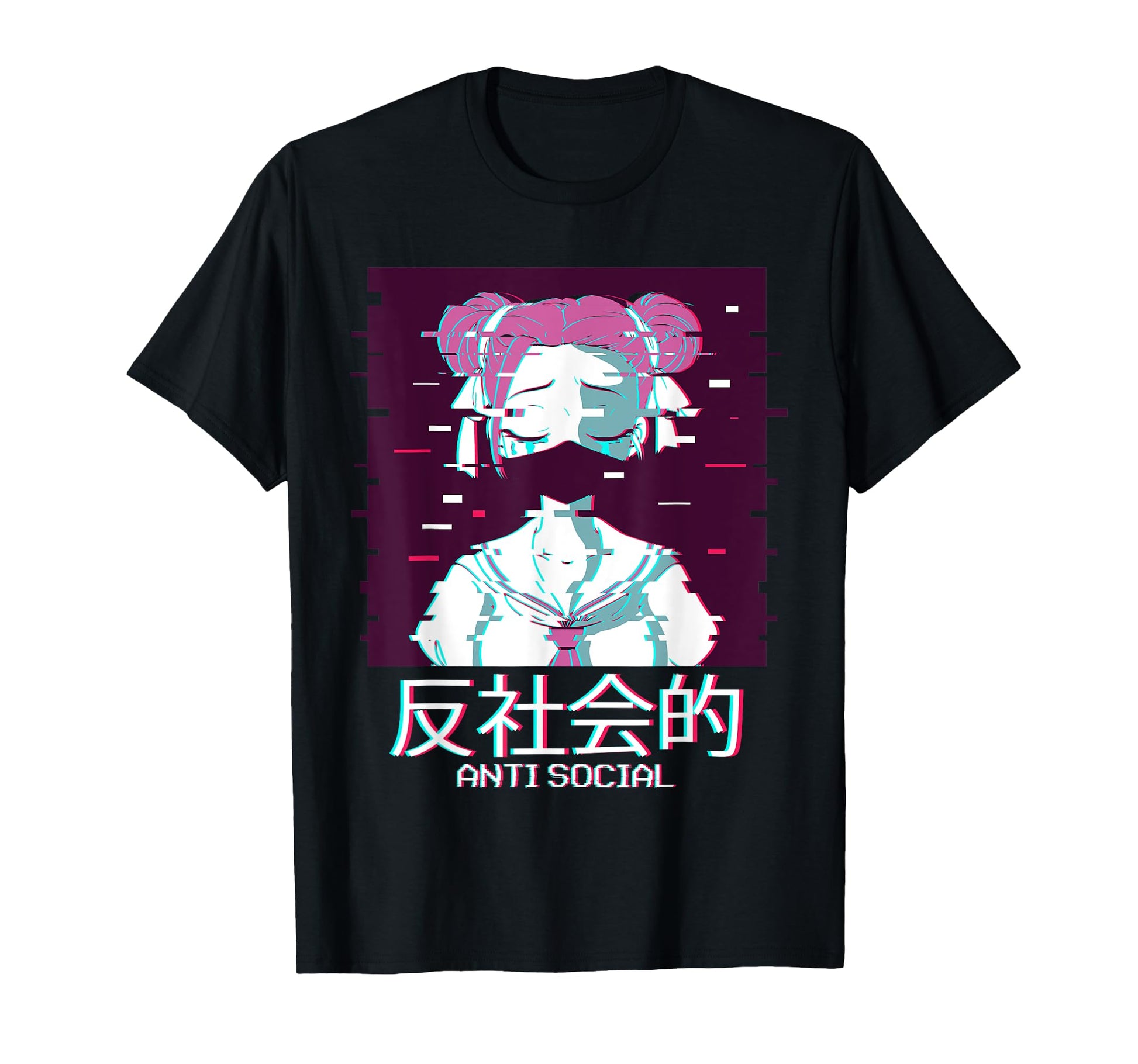 Anti Social Anime Geisha Japanese T-Shirt - Streetwear Style for Adults - T-Shirt, Sweatshirt, Hoodie
