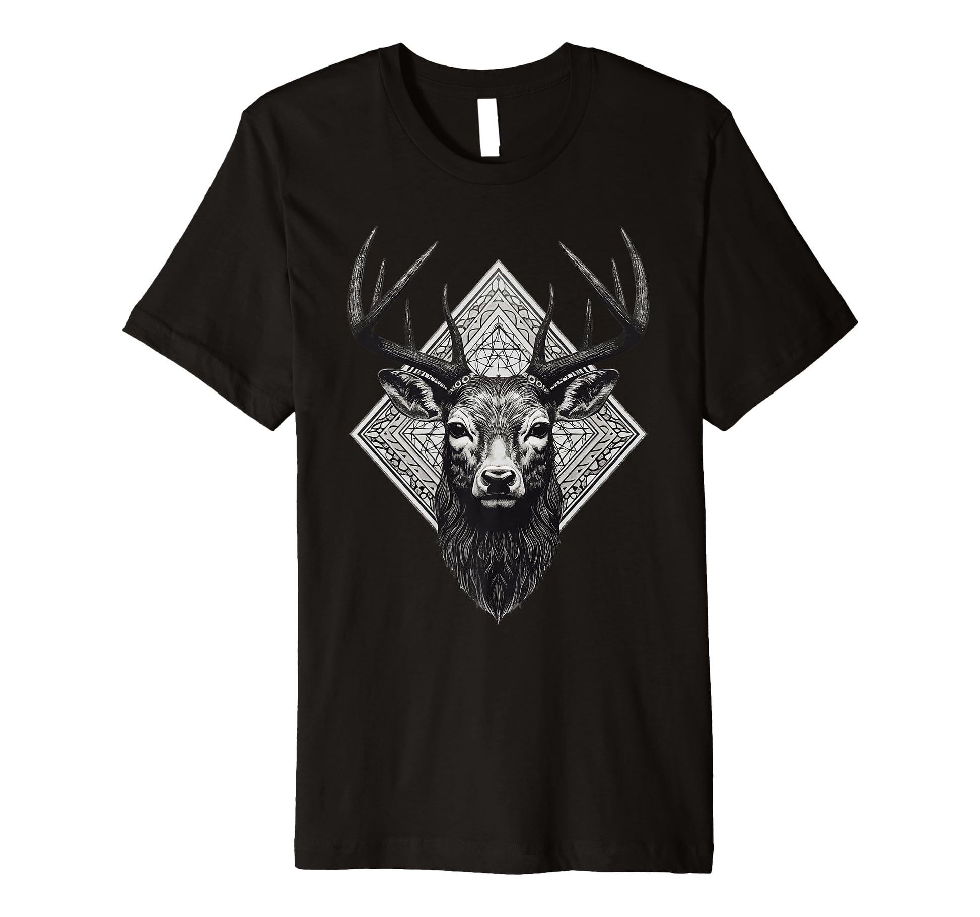 Boho Deer Head Monochromatic Stag Antlers T-Shirt - Streetwear Style Unisex - T-Shirt, Sweatshirt, Hoodie