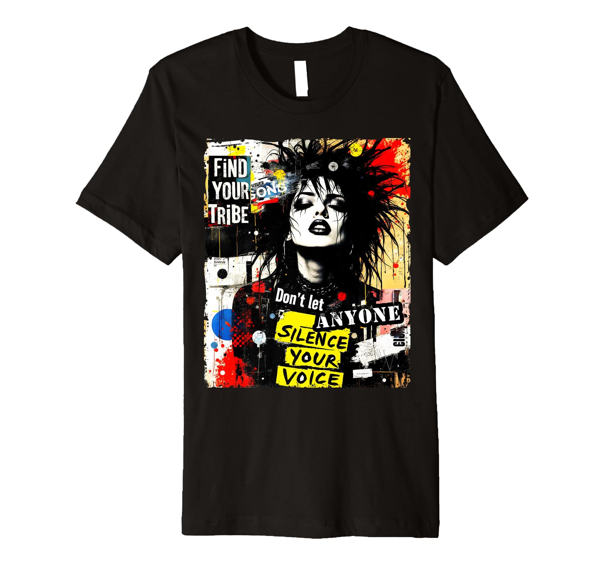 Punk Graffiti 90S Urban Grunge Art T-Shirt - Fun Novelty Design for Adults - T-Shirt, Sweatshirt, Hoodie