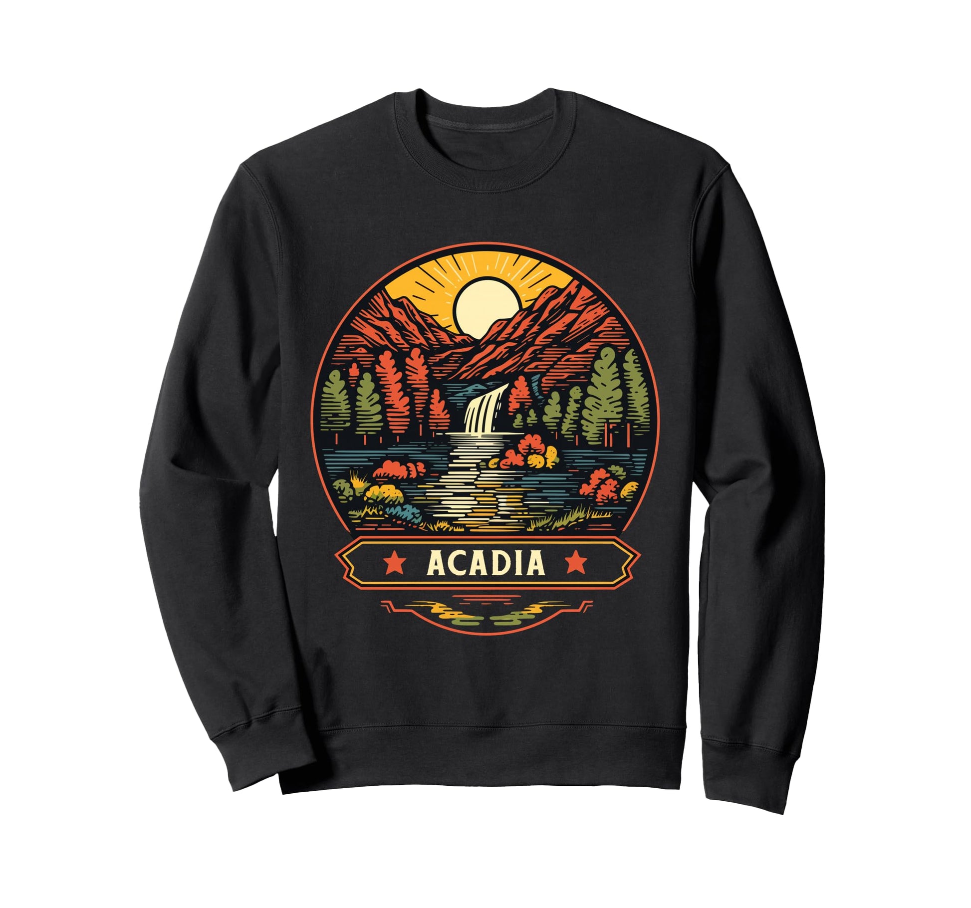 Acadia Mountains Maine National Sweatshirt - Fun Novelty Design Men Women - T-Shirt, Sweatshirt, Hoodie
