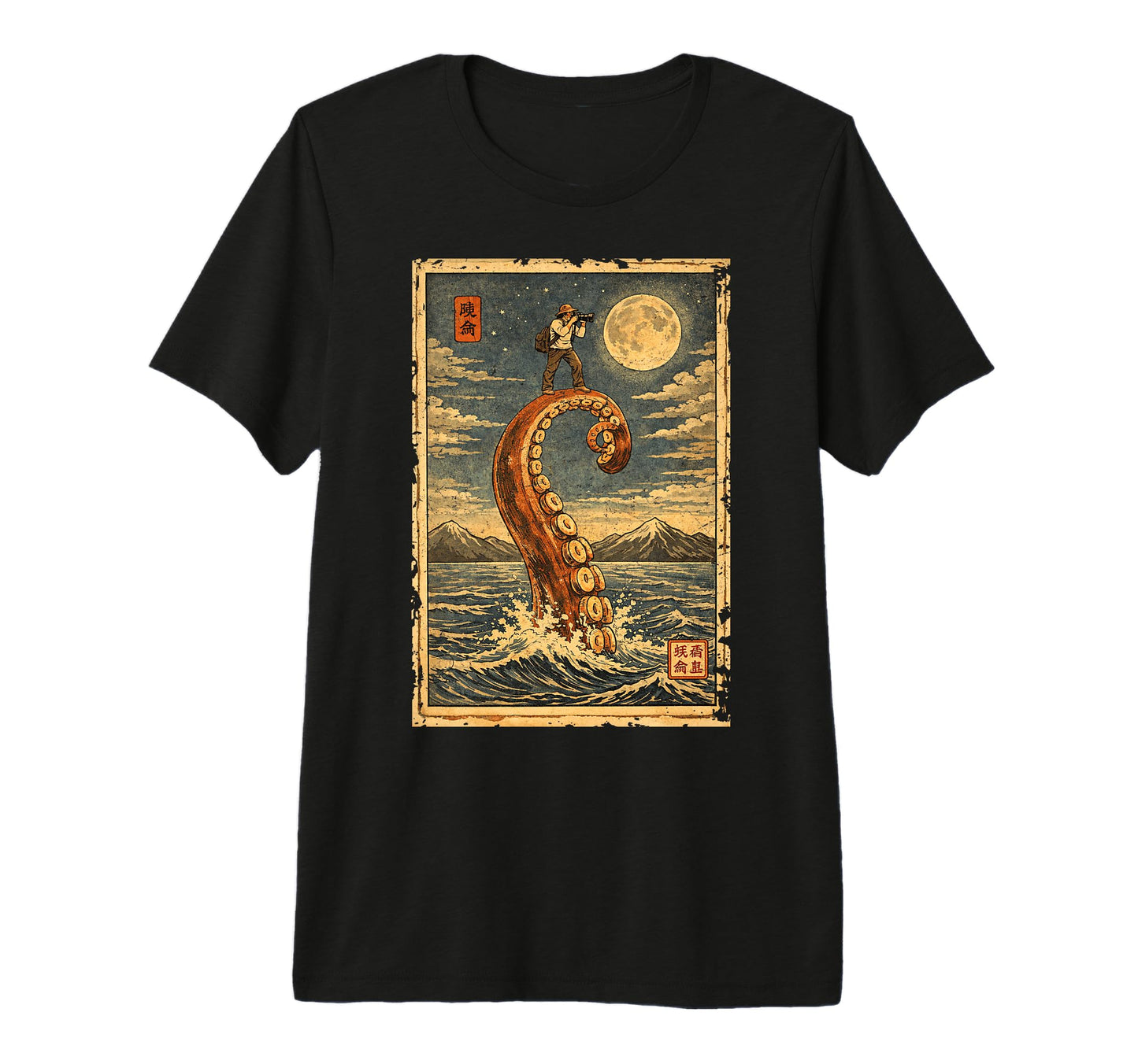 Photographer Japanese Octopus Camera T-Shirt - Fun Novelty Design Unisex - T-Shirt, Sweatshirt, Hoodie