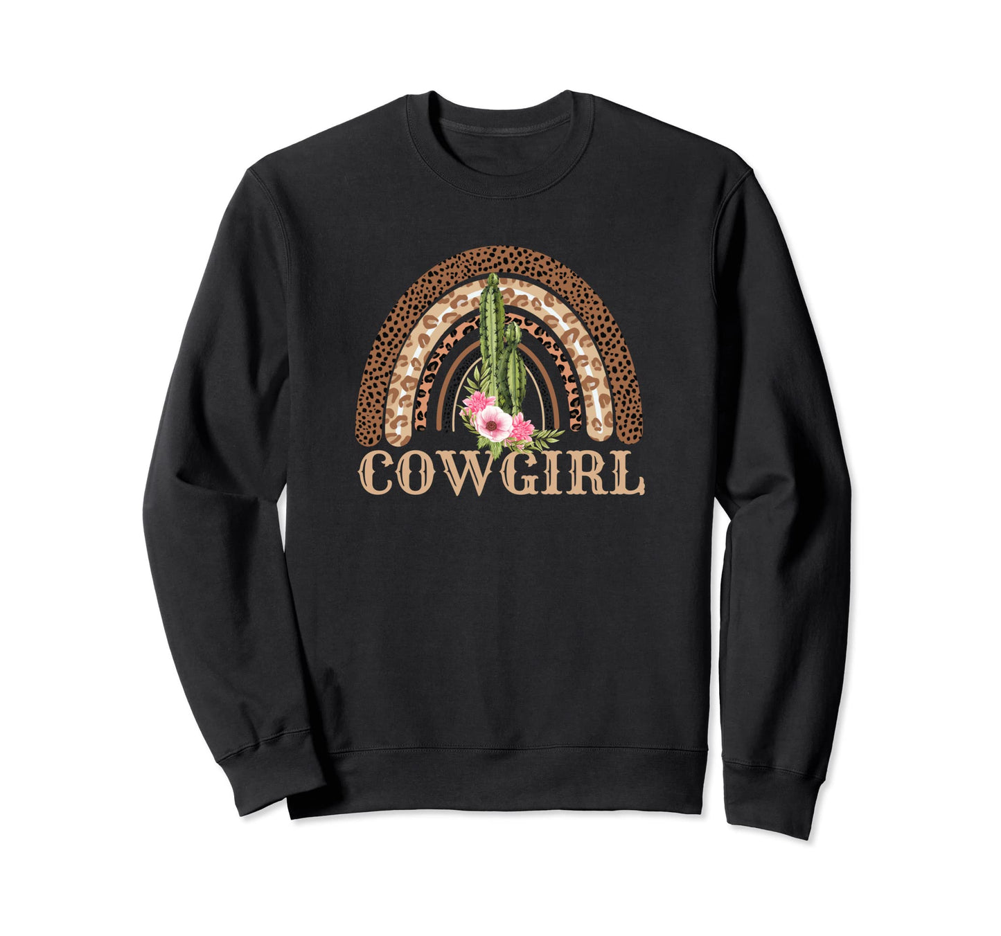 Cowgirl Outfit Cowboy Cactus Rainbow Sweatshirt - Trendy Graphic Unisex - T-Shirt, Sweatshirt, Hoodie