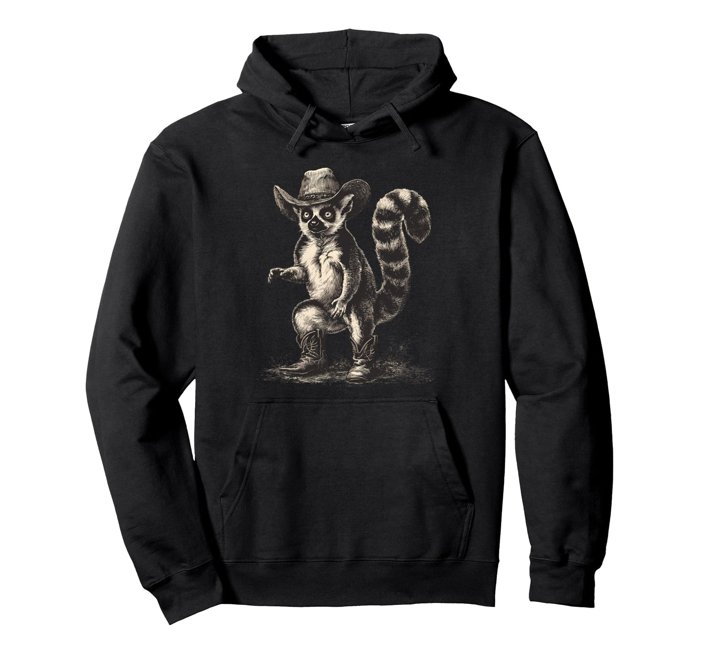 Country Cowboy Lemur Rodeo Cowgirl Hoodie - Fun Novelty Design Unisex - T-Shirt, Sweatshirt, Hoodie