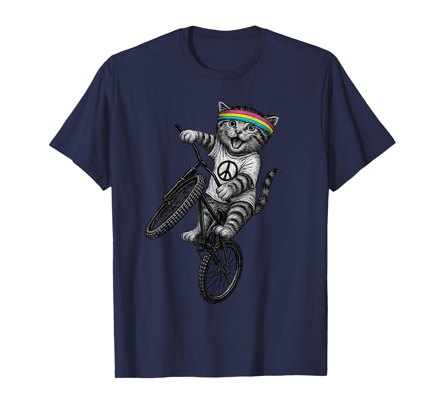 Cat Bike Kitten Wheelie Trick Cycling T-Shirt - Fun Novelty Design Unisex - T-Shirt, Sweatshirt, Hoodie