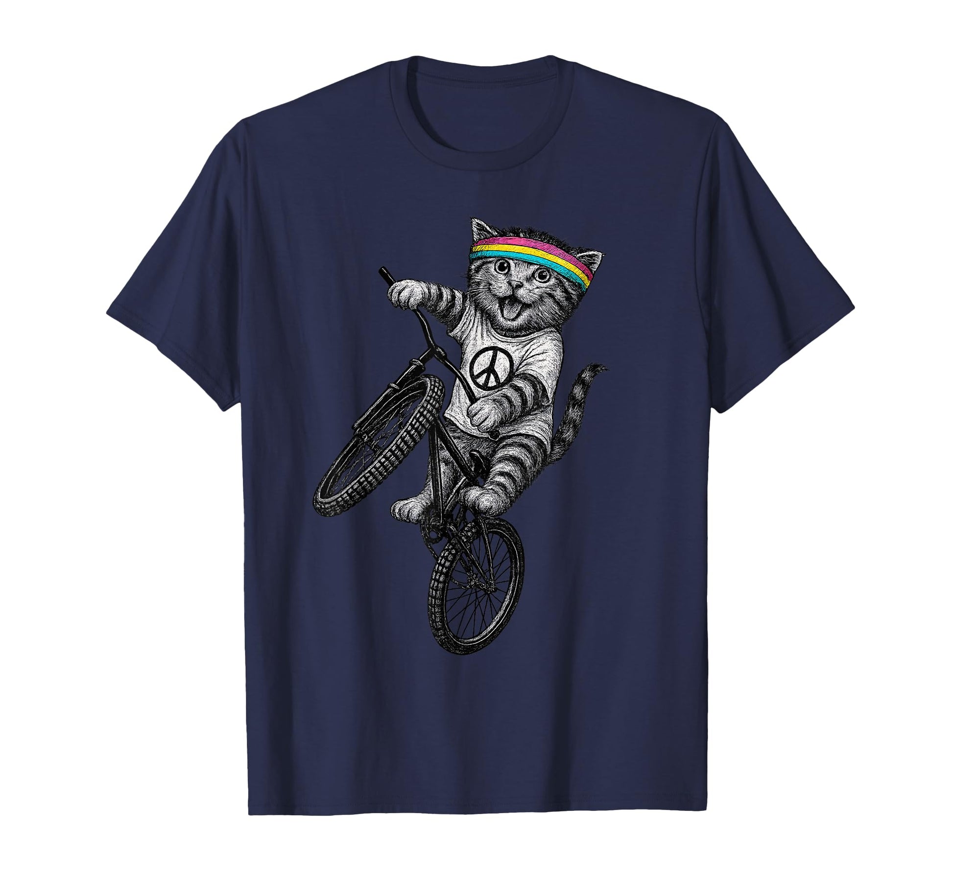 Cat Bike Kitten Wheelie Trick Cycling T-Shirt - Fun Novelty Design Unisex - T-Shirt, Sweatshirt, Hoodie