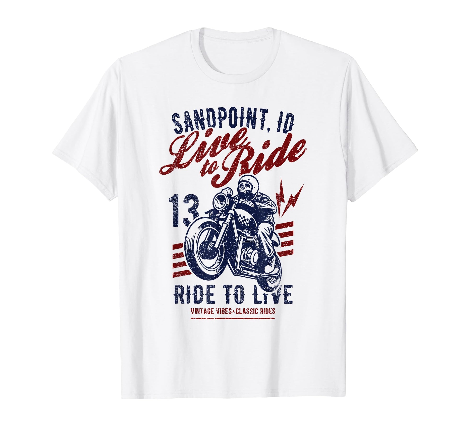 Sandpoint Idaho Motorcycle Skull Rider T-Shirt - Novelty Apparel for Adults - T-Shirt, Sweatshirt, Hoodie