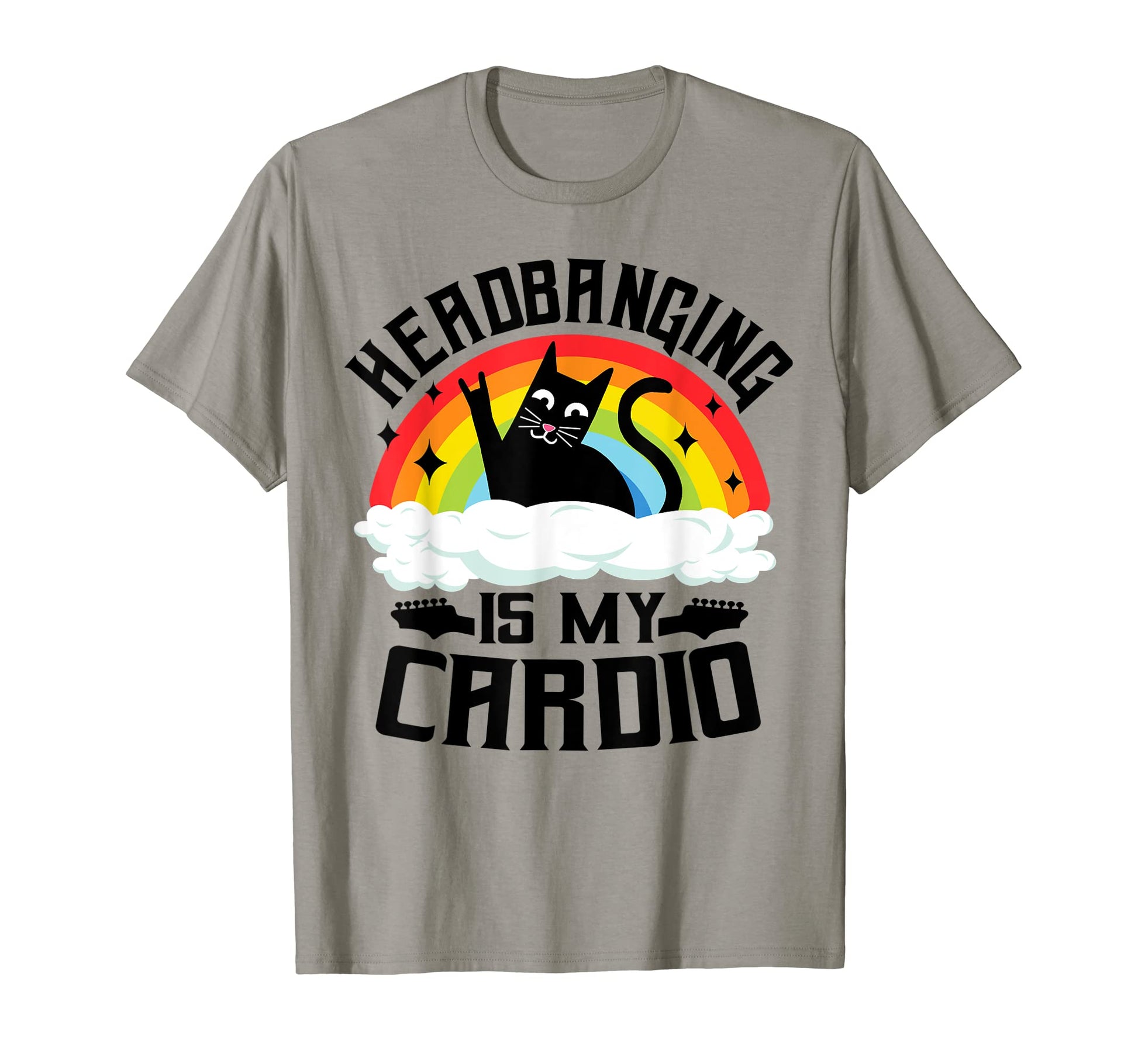 Headbanging Is My Cardio Cat T-Shirt - Fun Novelty Design for Adults - T-Shirt, Sweatshirt, Hoodie