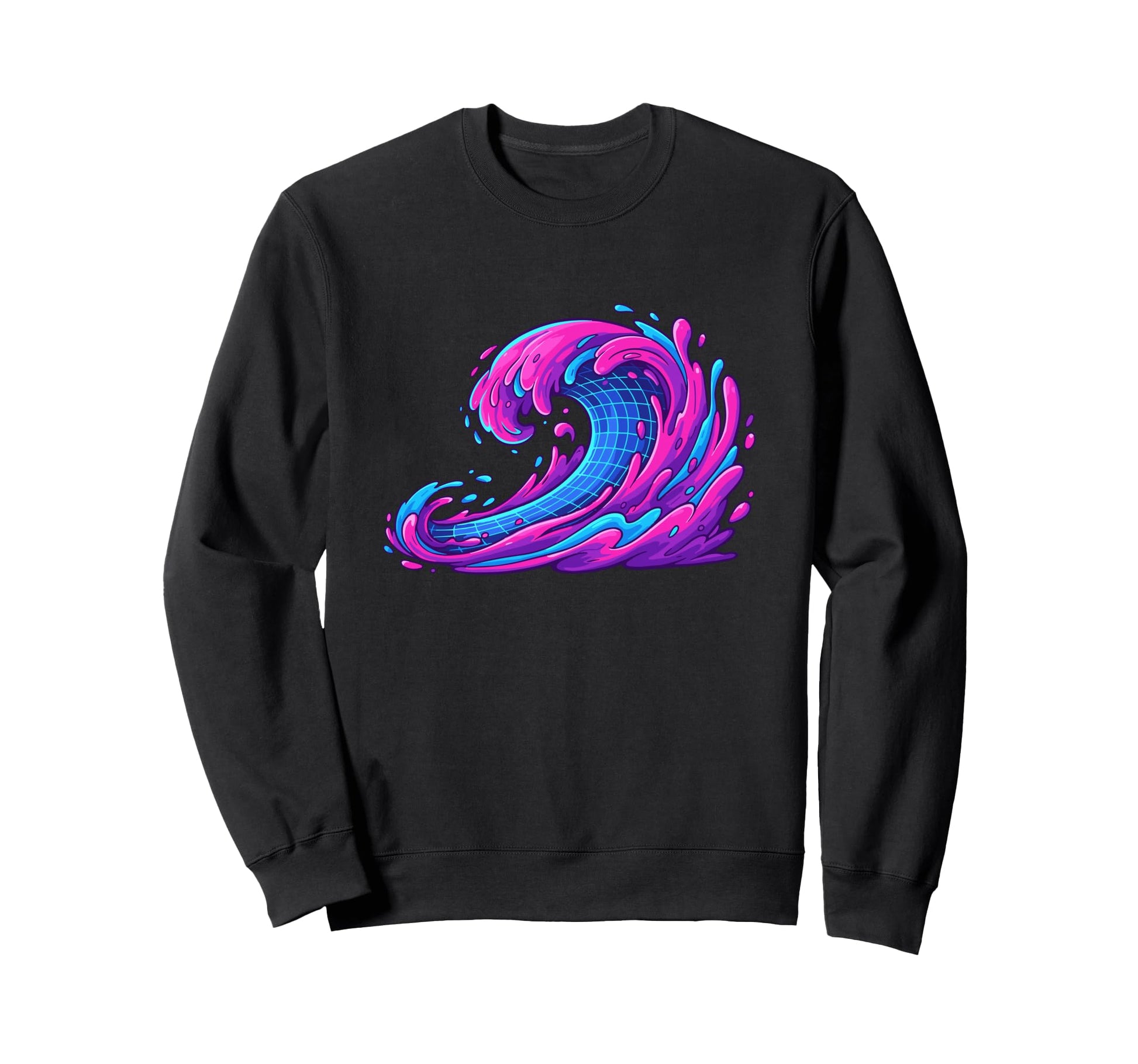 Cyberpunk Surf Wave Vaporwave Ocean Sweatshirt - Streetwear Style Unisex - T-Shirt, Sweatshirt, Hoodie