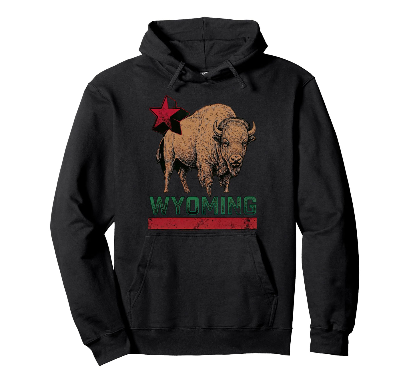 Wyoming Cowboy State Buffalo Hoodie - Fun Novelty Design for Adults - T-Shirt, Sweatshirt, Hoodie