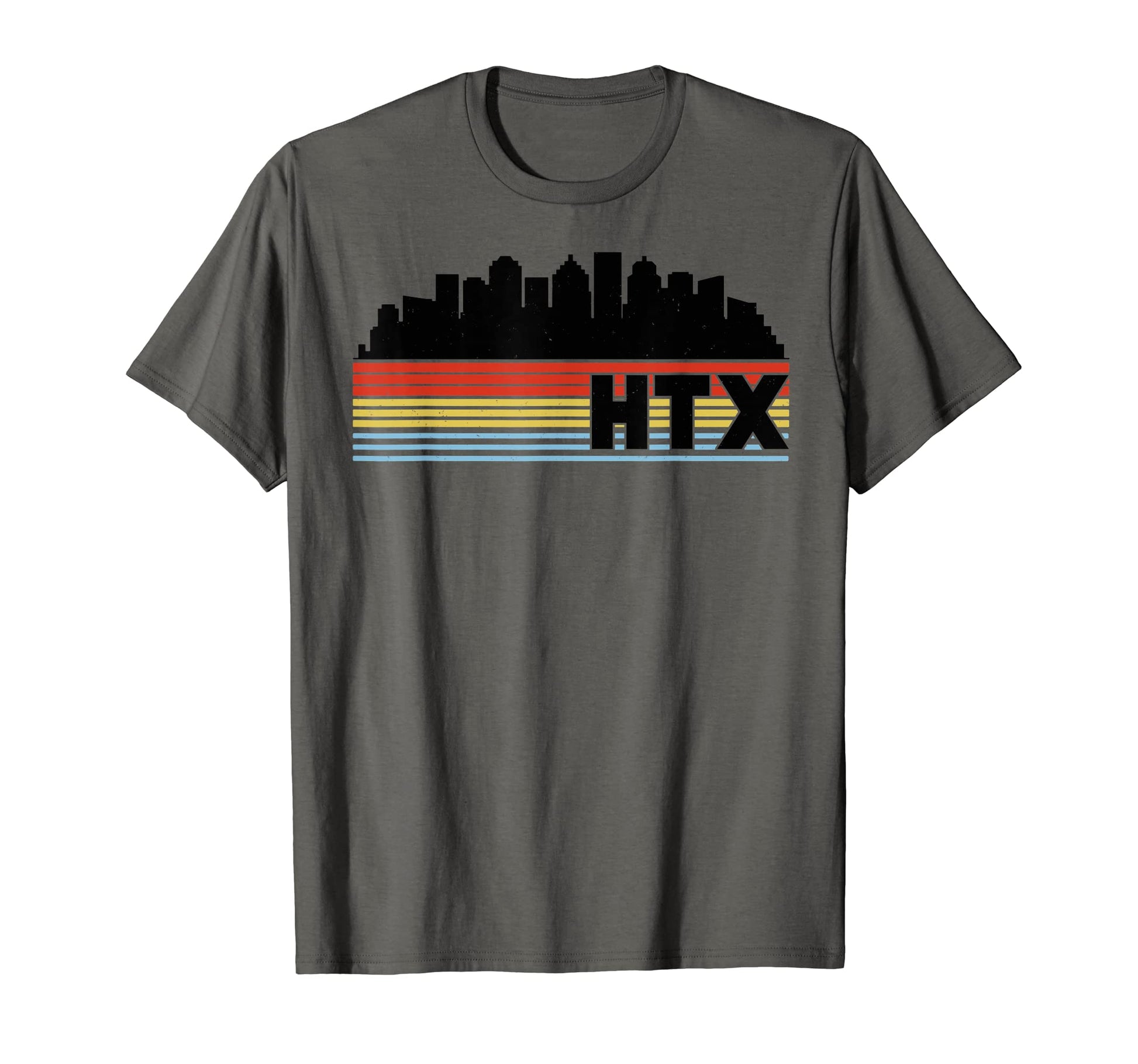 Htx Houston Texas Rainbow Striped City T-Shirt - Novelty Apparel Unisex - T-Shirt, Sweatshirt, Hoodie