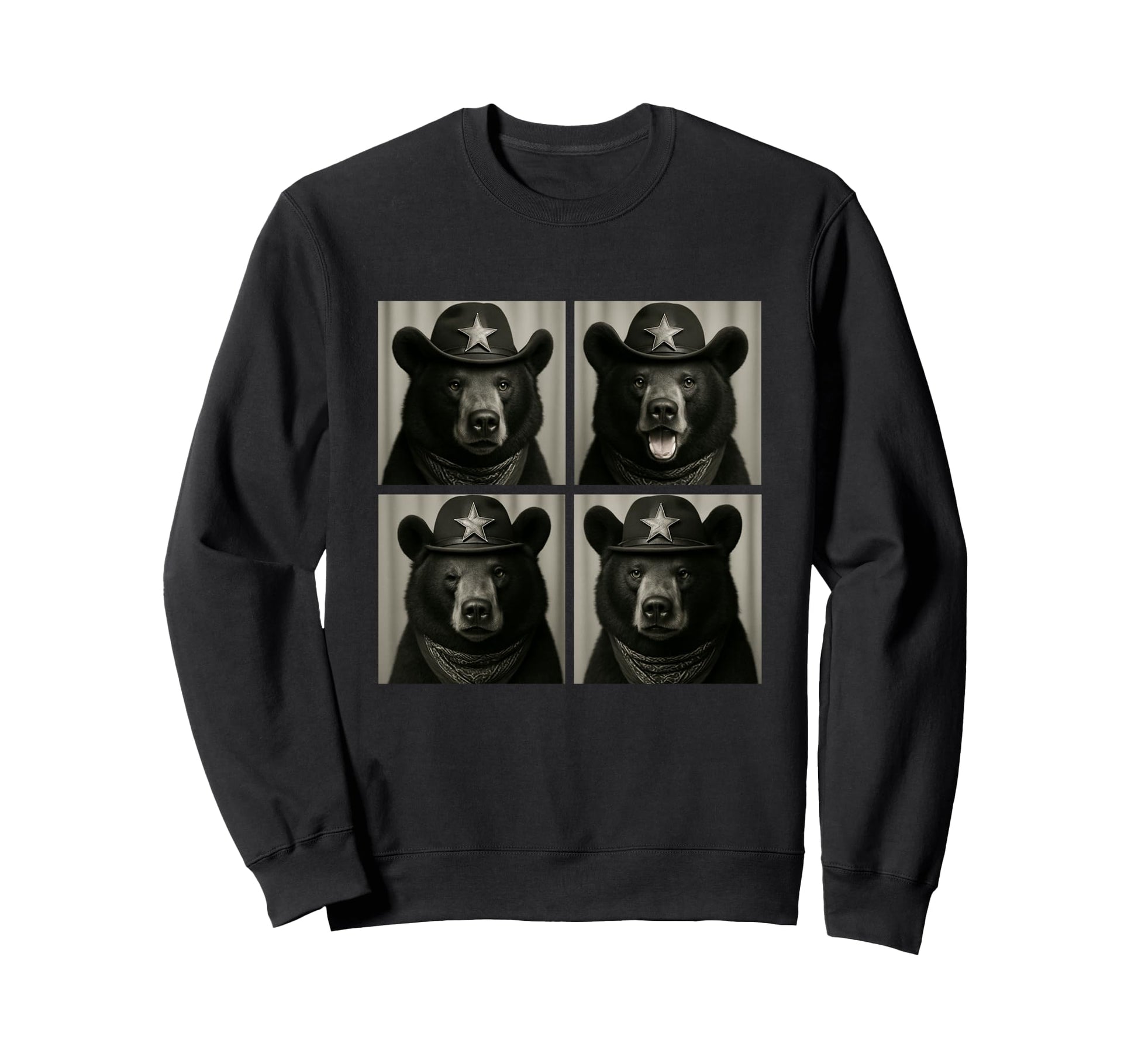 Funny Bears Cowboys Western Animal Sweatshirt - Novelty Apparel Unisex - T-Shirt, Sweatshirt, Hoodie