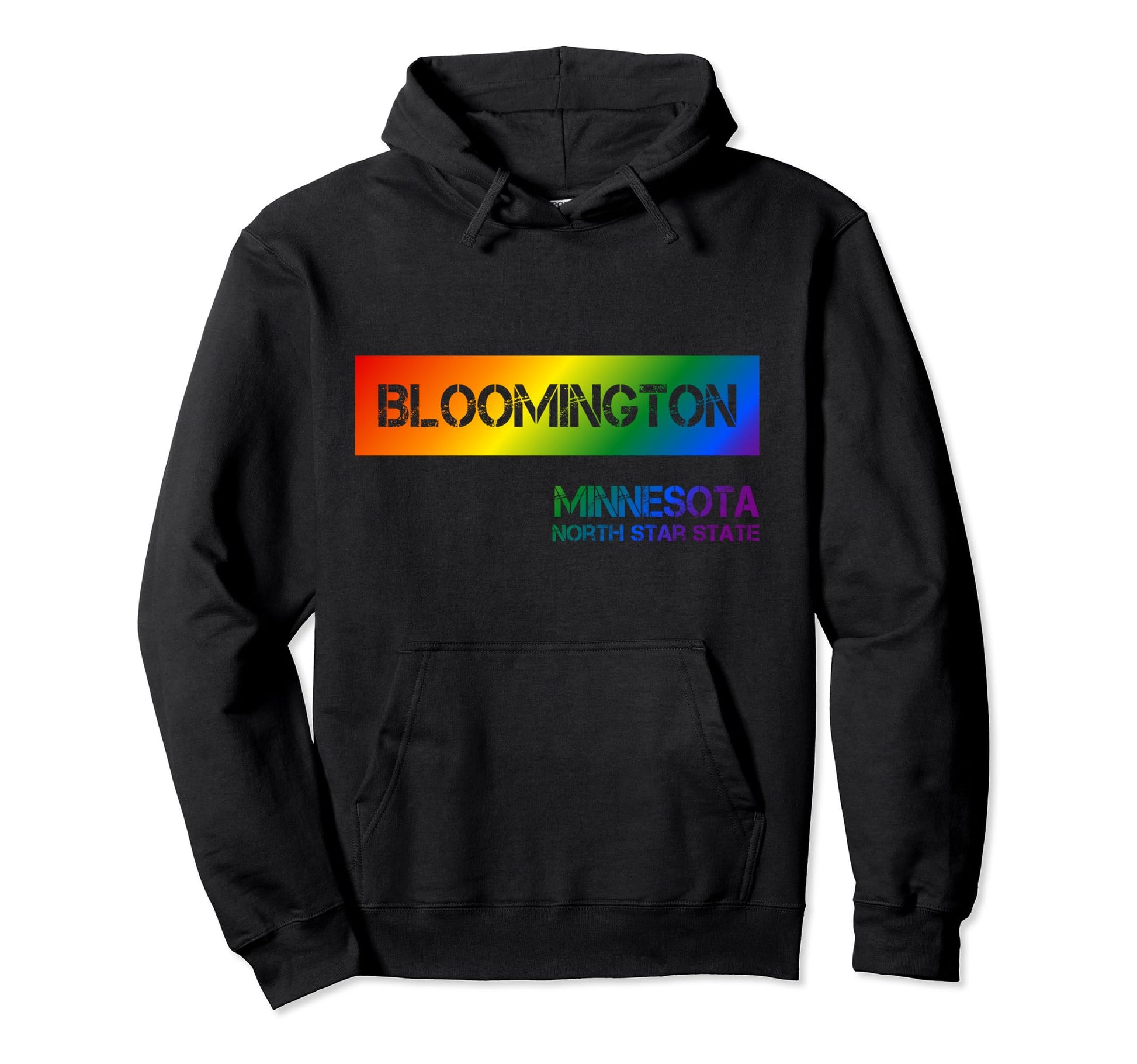 Bloomington Minnesota Lgbtqai Rainbow Hoodie - Minimalist Print Men Women - T-Shirt, Sweatshirt, Hoodie