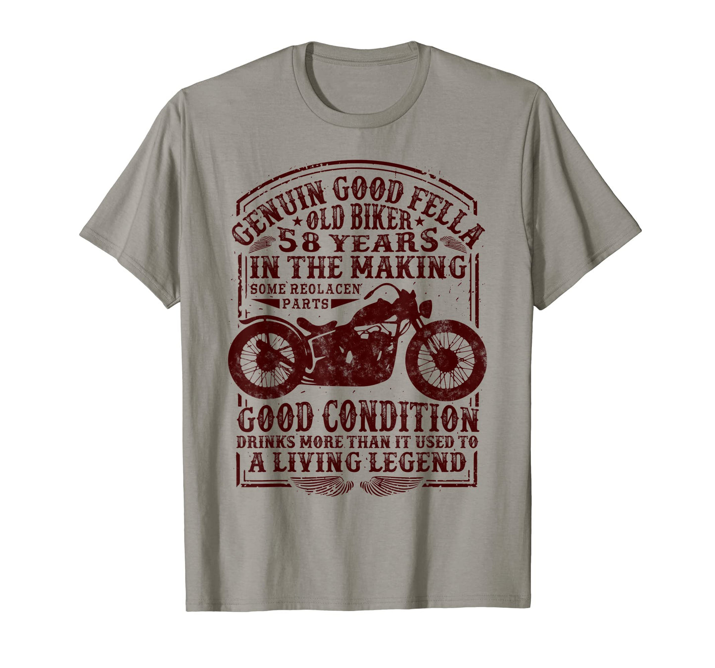 58 Years Old Biker Birthday Motorcycles T-Shirt - Minimalist Print Unisex - T-Shirt, Sweatshirt, Hoodie
