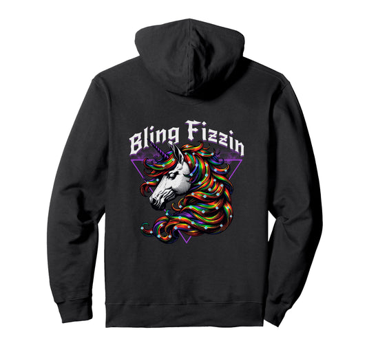 Bling Fizzin Unicorn Rainbow Hair Hoodie - Minimalist Print Unisex - T-Shirt, Sweatshirt, Hoodie