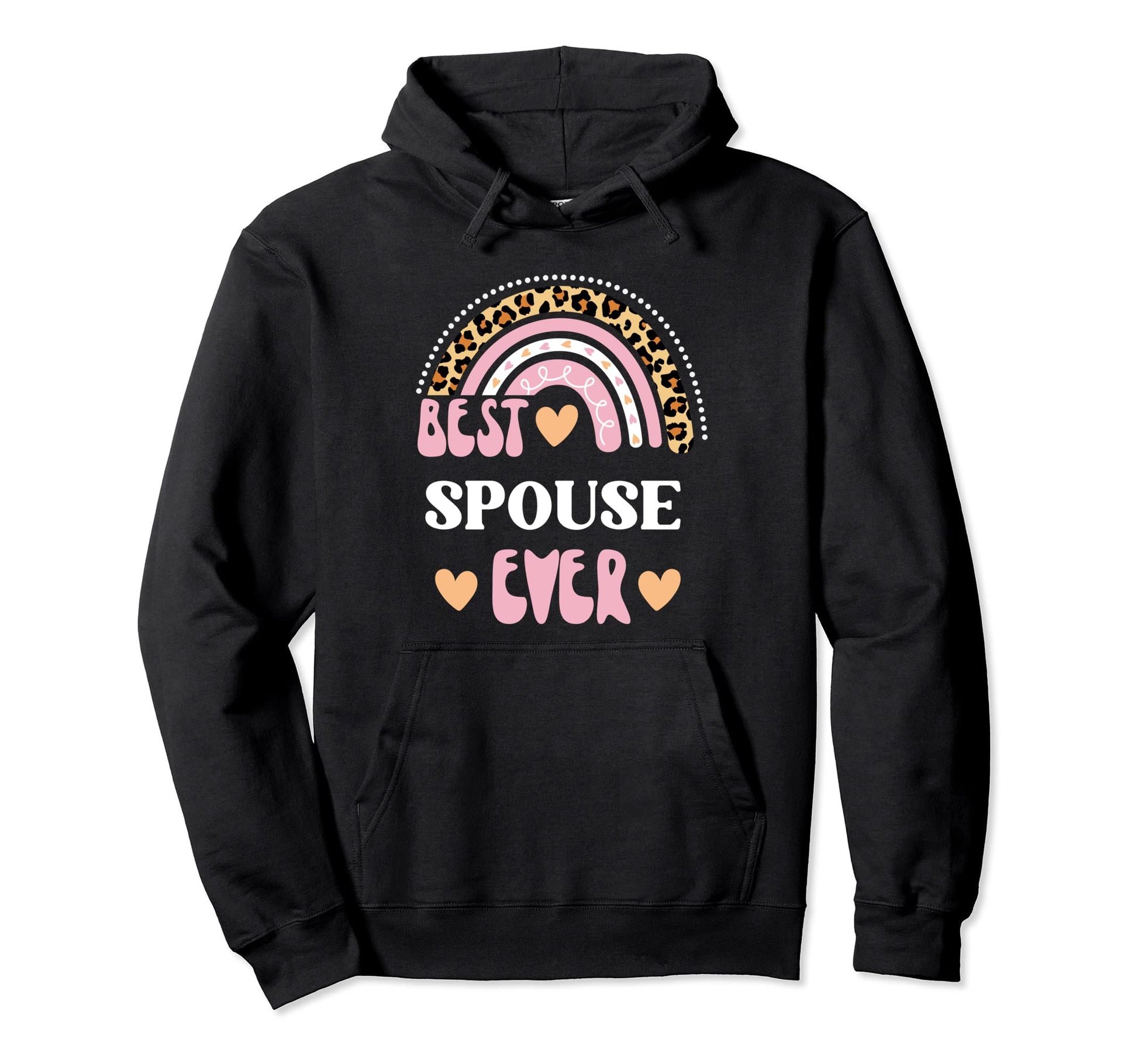 Best Spouse Ever Leopard Rainbow Hoodie - Casual Everyday Wear for Adults - T-Shirt, Sweatshirt, Hoodie