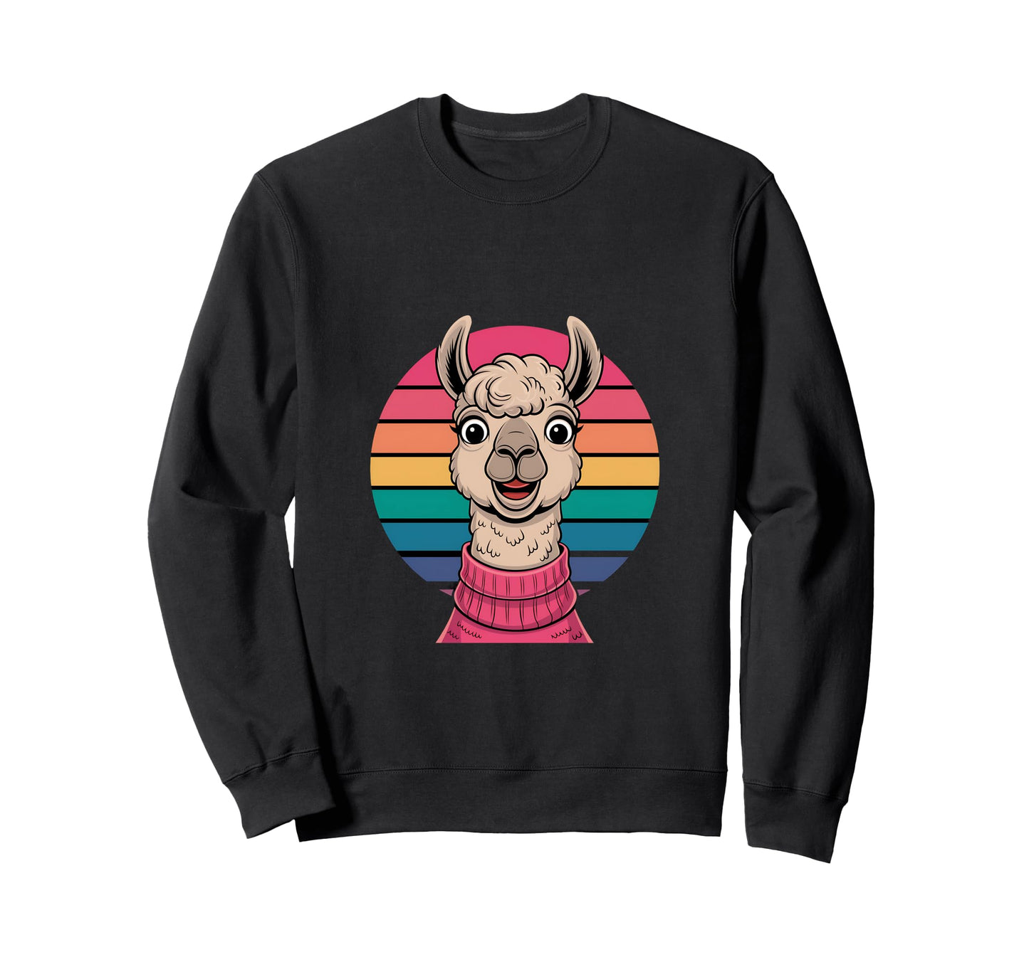 Rainbow Llama Funny Colorful Sweatshirt - Fun Novelty Design Unisex - T-Shirt, Sweatshirt, Hoodie