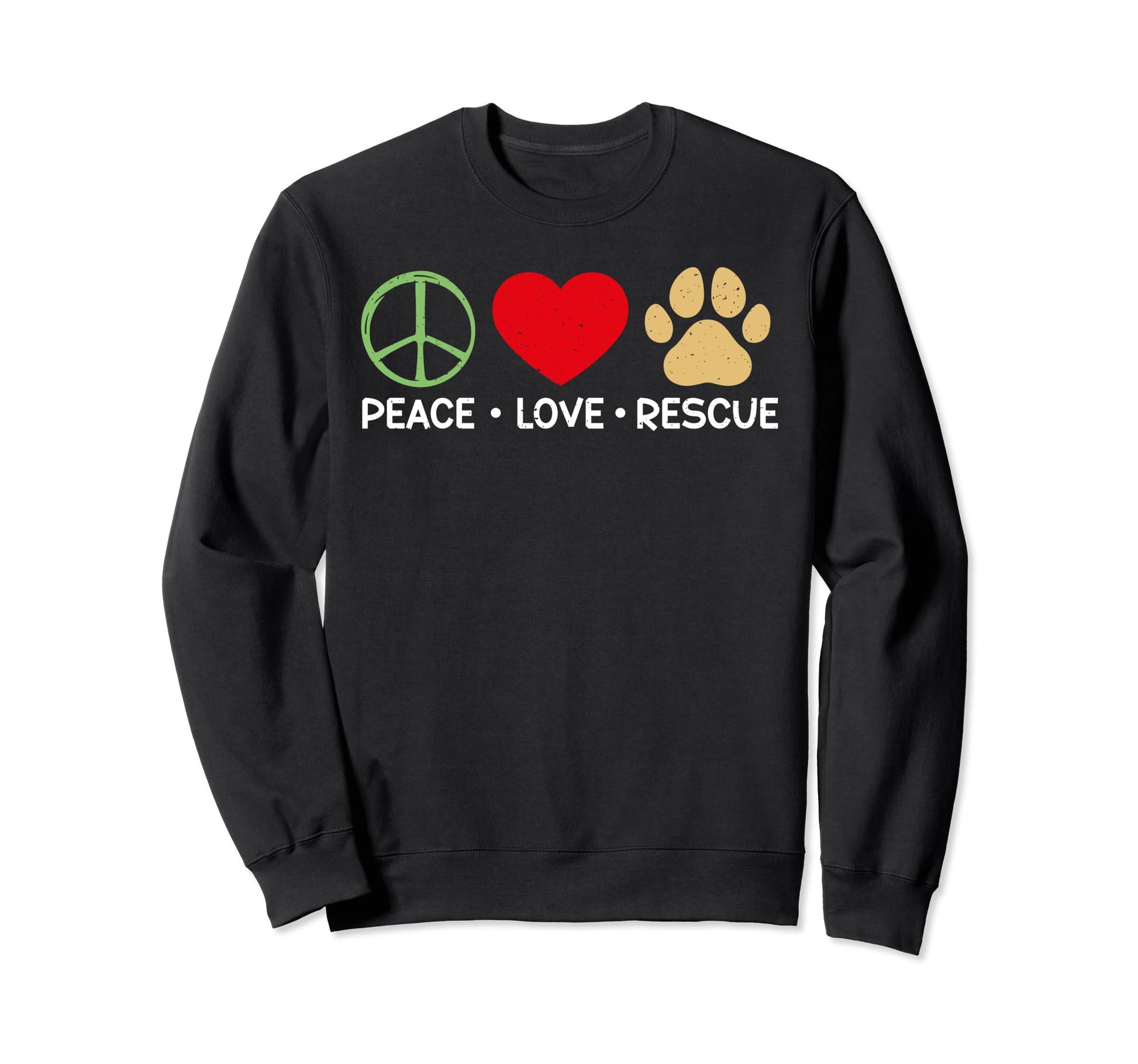 Peace Love Rescue Cat Rescue Sweatshirt - Unique Graphic Men Women - T-Shirt, Sweatshirt, Hoodie