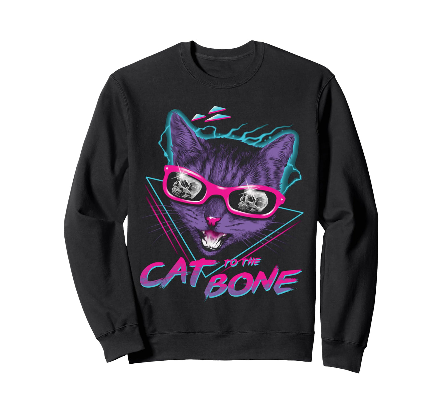 Vaporwave Cat Edgy Aesthetic Sweatshirt - Custom Art Print for Adults - T-Shirt, Sweatshirt, Hoodie