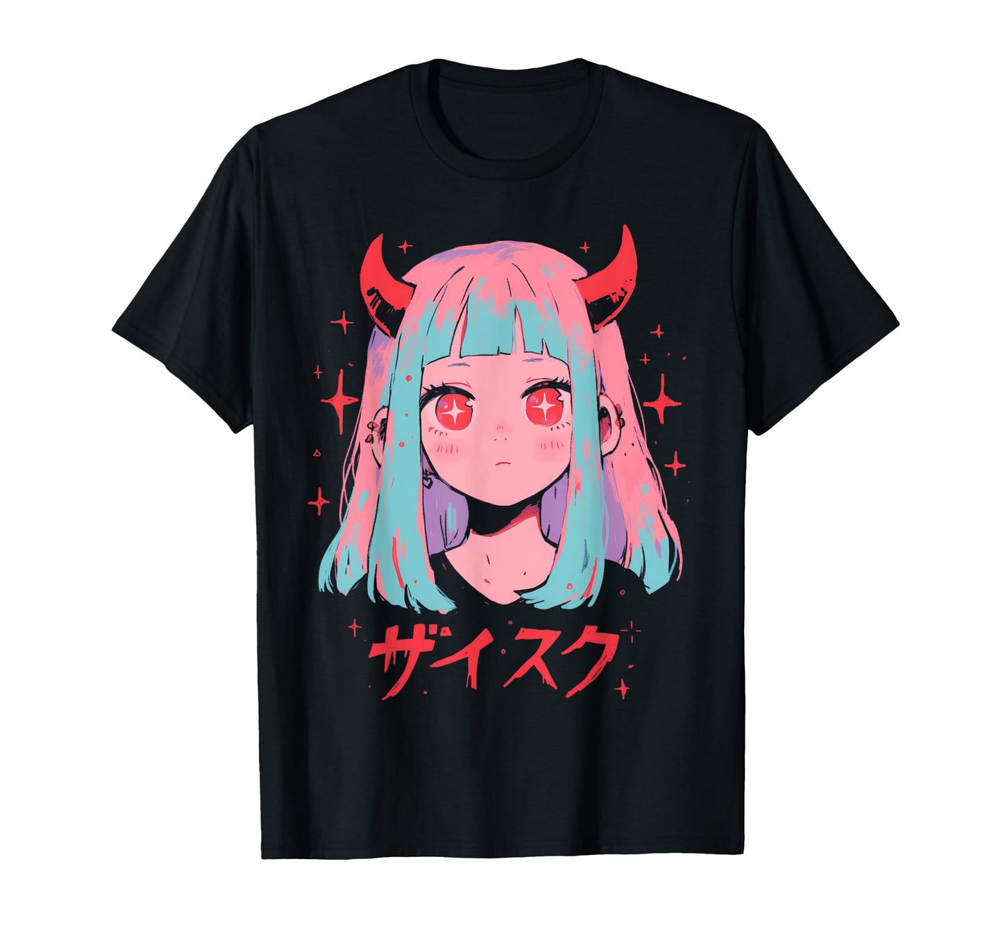 Goth Grunge Demon Anime Waifu Horror T-Shirt - Custom Art Print for Adults - T-Shirt, Sweatshirt, Hoodie