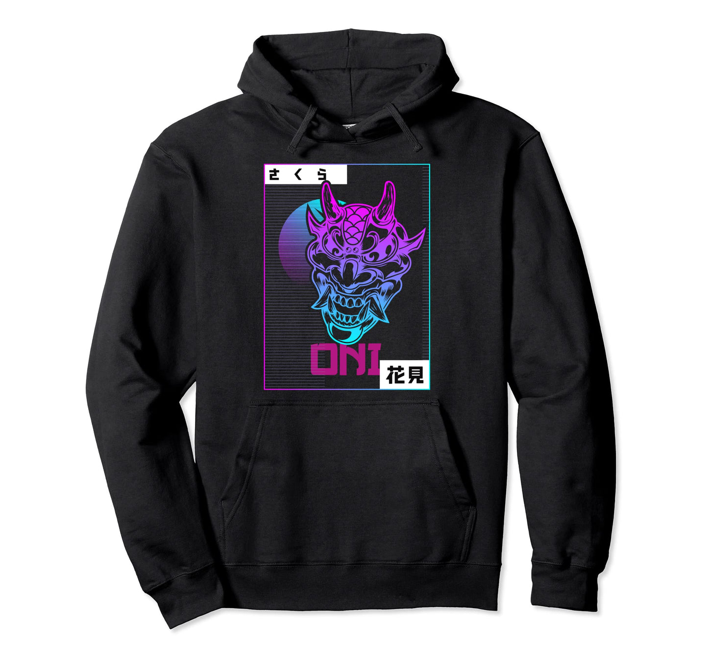 Japanese Demon Face Mask Devil Oni Hoodie - Novelty Apparel Men Women - T-Shirt, Sweatshirt, Hoodie