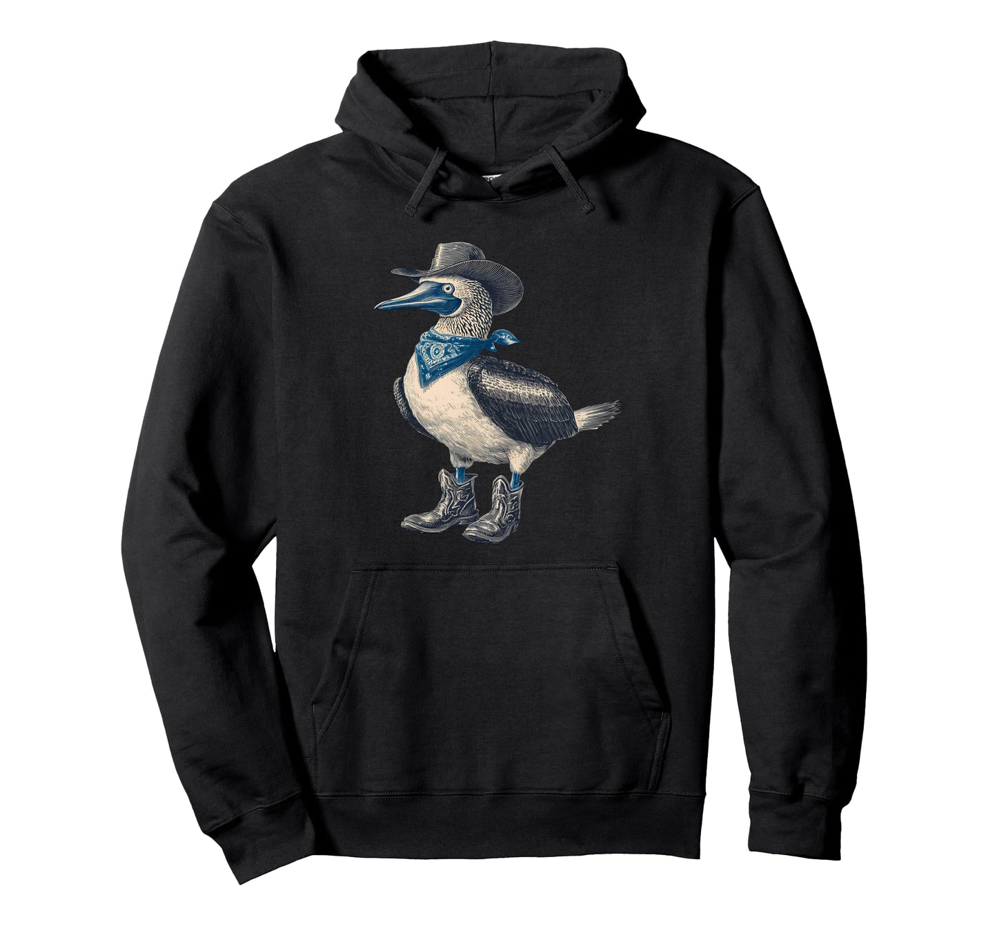Blue Footed Booby Cowboy Cowgirl Hoodie - Custom Art Print for Adults - T-Shirt, Sweatshirt, Hoodie
