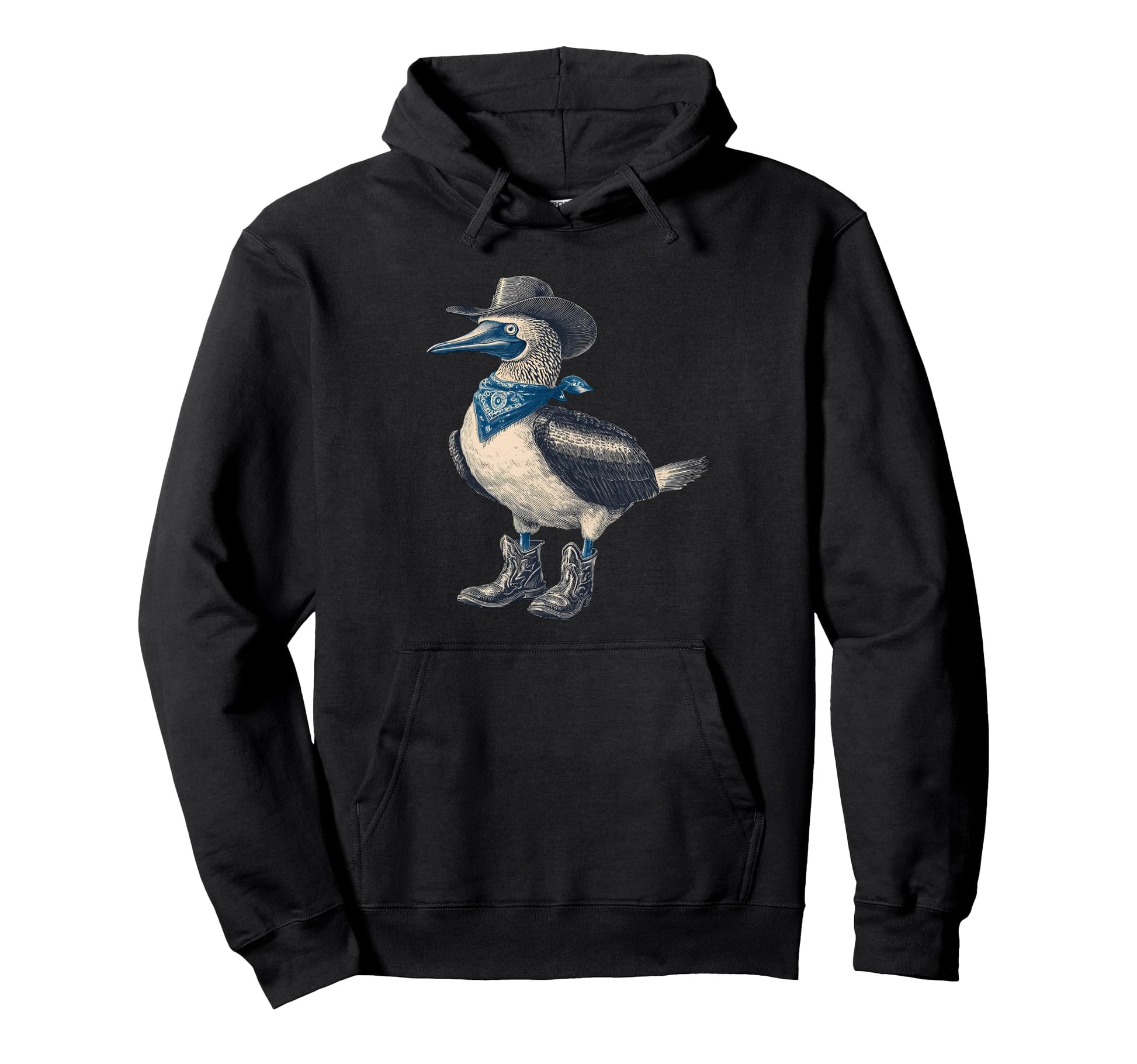 Blue Footed Booby Cowboy Cowgirl Hoodie - Custom Art Print for Adults - T-Shirt, Sweatshirt, Hoodie