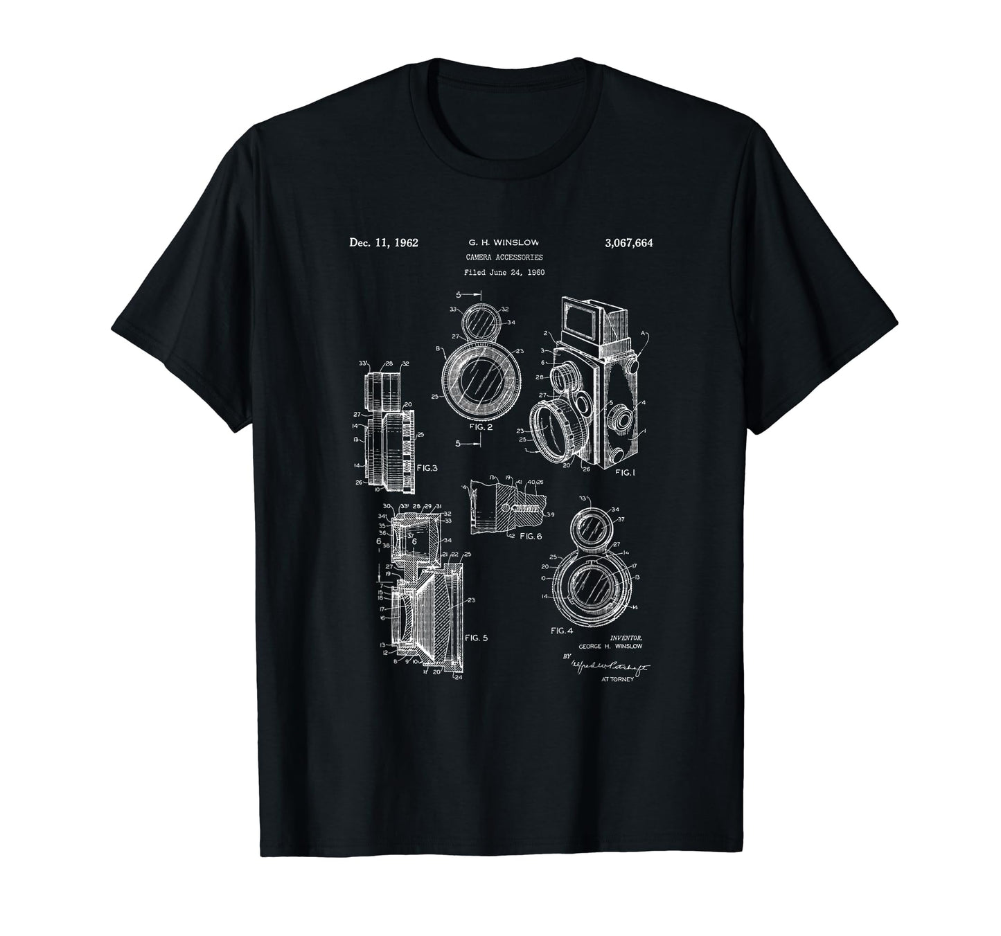 Camera Lenses Accessories Patent Art T-Shirt - Custom Art Print Men Women - T-Shirt, Sweatshirt, Hoodie