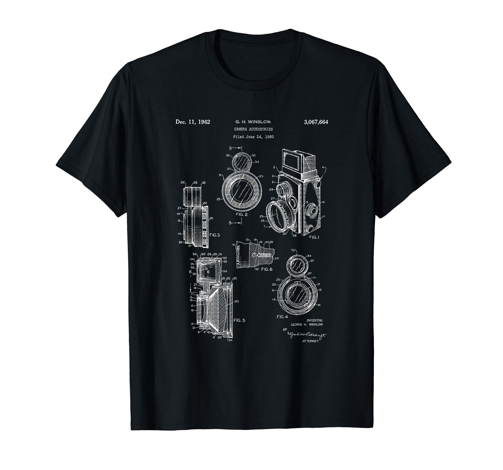 Camera Lenses Accessories Patent Art T-Shirt - Custom Art Print Men Women - T-Shirt, Sweatshirt, Hoodie