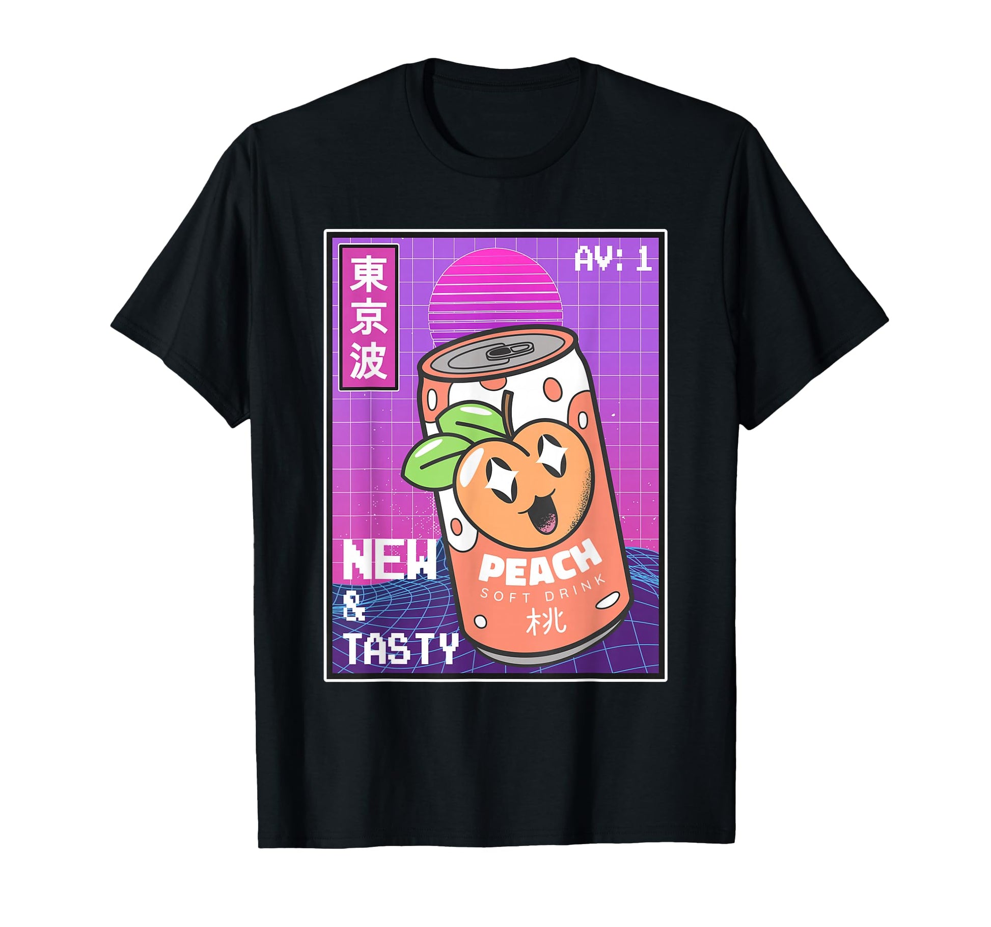 Peach Soda Can Kawaii Vaporwave T-Shirt - Streetwear Style for Adults - T-Shirt, Sweatshirt, Hoodie