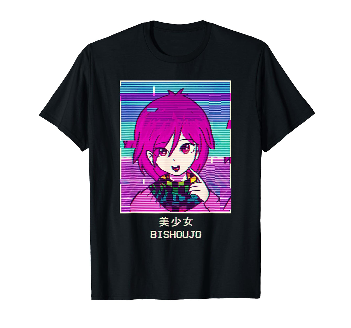 Anime Bishoujo Japanese Vaporwave T-Shirt - Aesthetic Graphic for Adults - T-Shirt, Sweatshirt, Hoodie