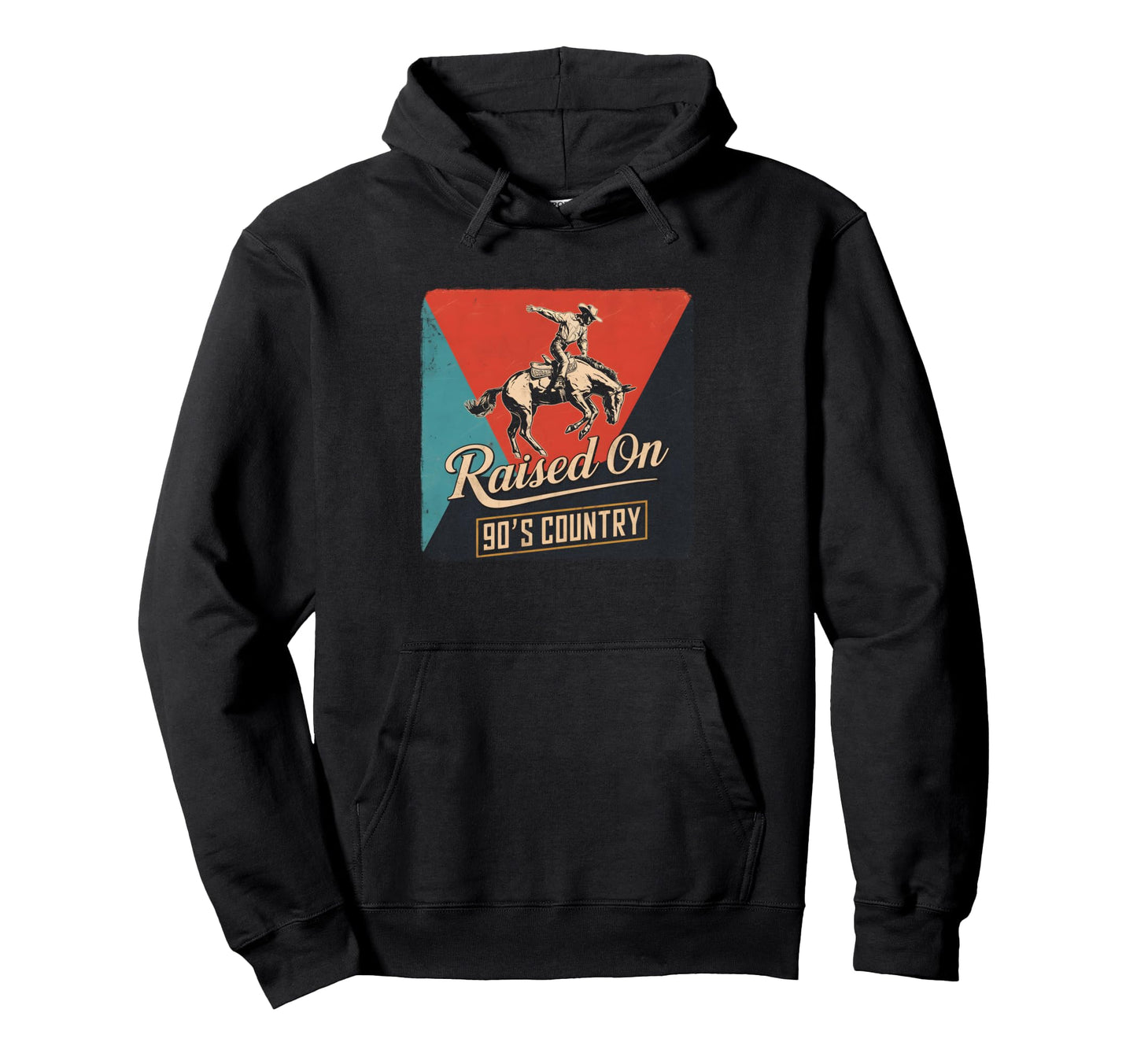 Raised 90S Country Music Western Hoodie - Novelty Apparel for Adults - T-Shirt, Sweatshirt, Hoodie