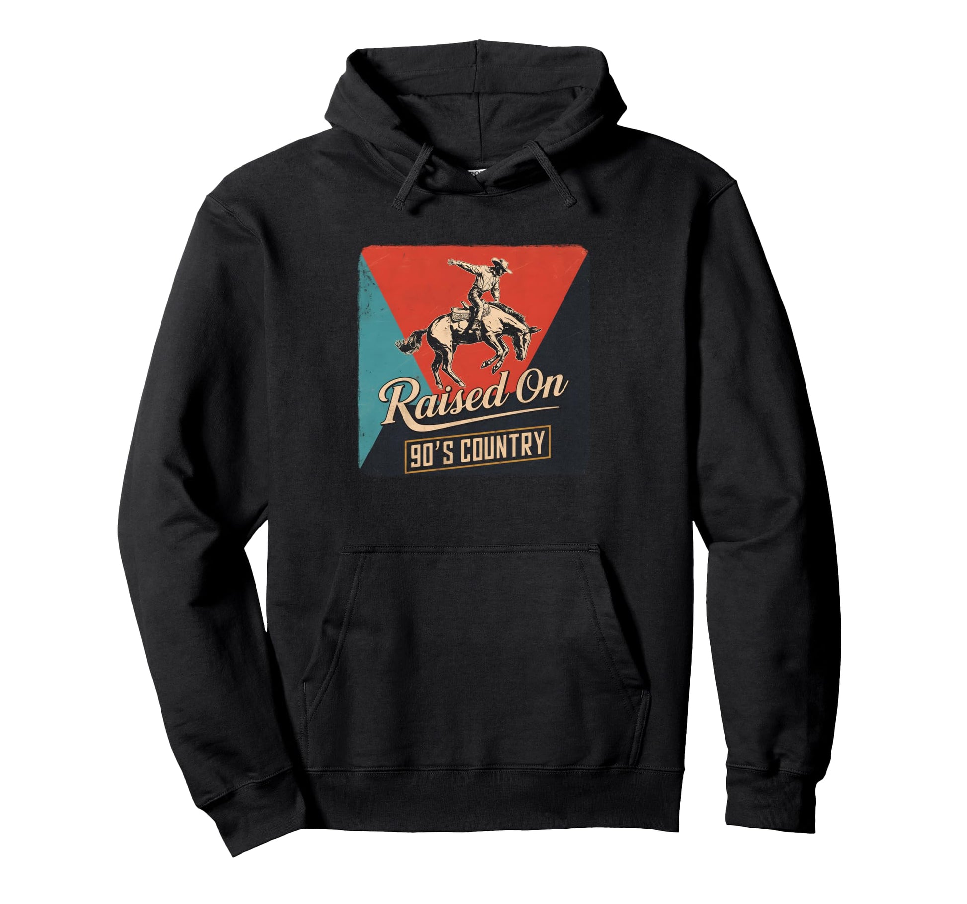 Raised 90S Country Music Western Hoodie - Novelty Apparel for Adults - T-Shirt, Sweatshirt, Hoodie