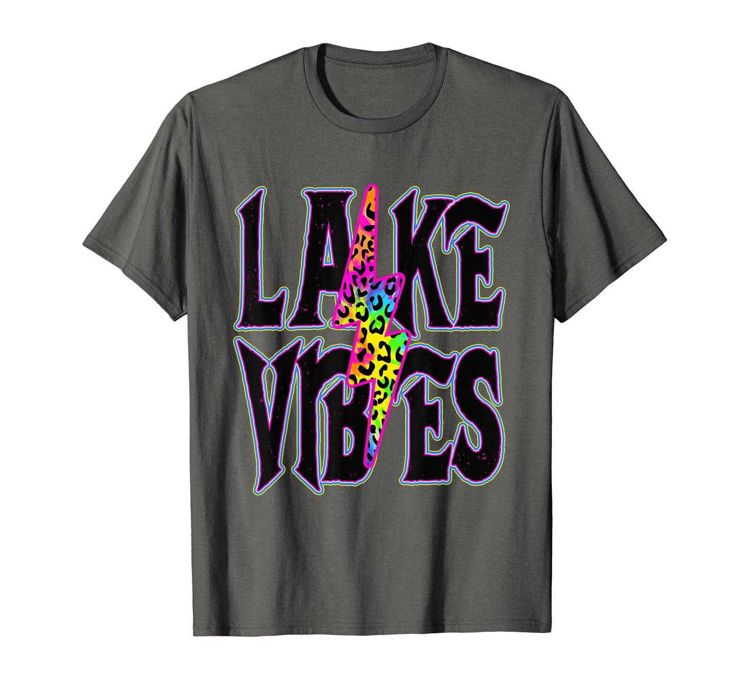 Lake Vibes Rock Roll Lightning Leopard T-Shirt - Graphic Print Unisex - T-Shirt, Sweatshirt, Hoodie