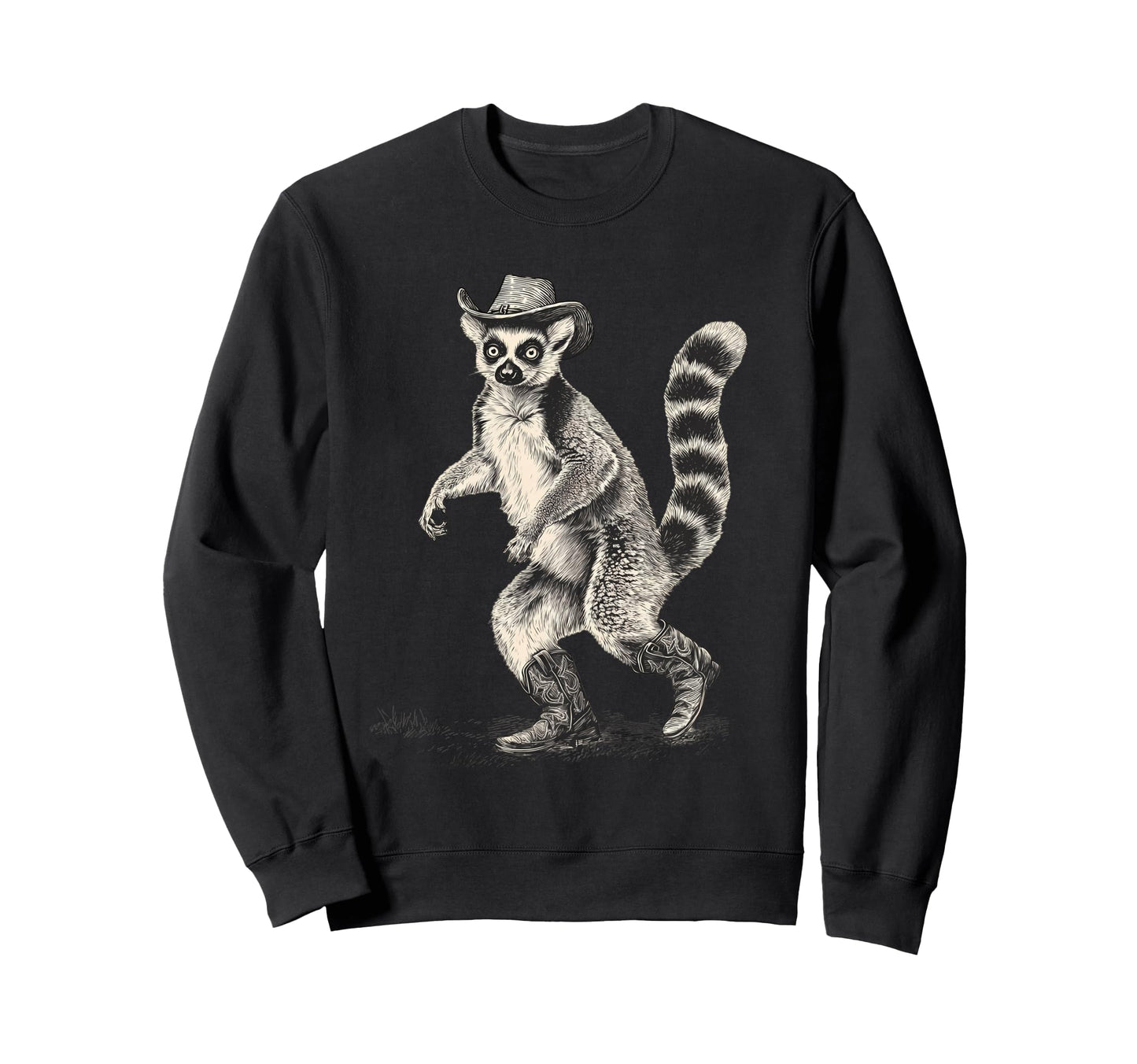 Lemur Cowboy Rodeo Cowgirl Western Sweatshirt - Unique Graphic Unisex - T-Shirt, Sweatshirt, Hoodie