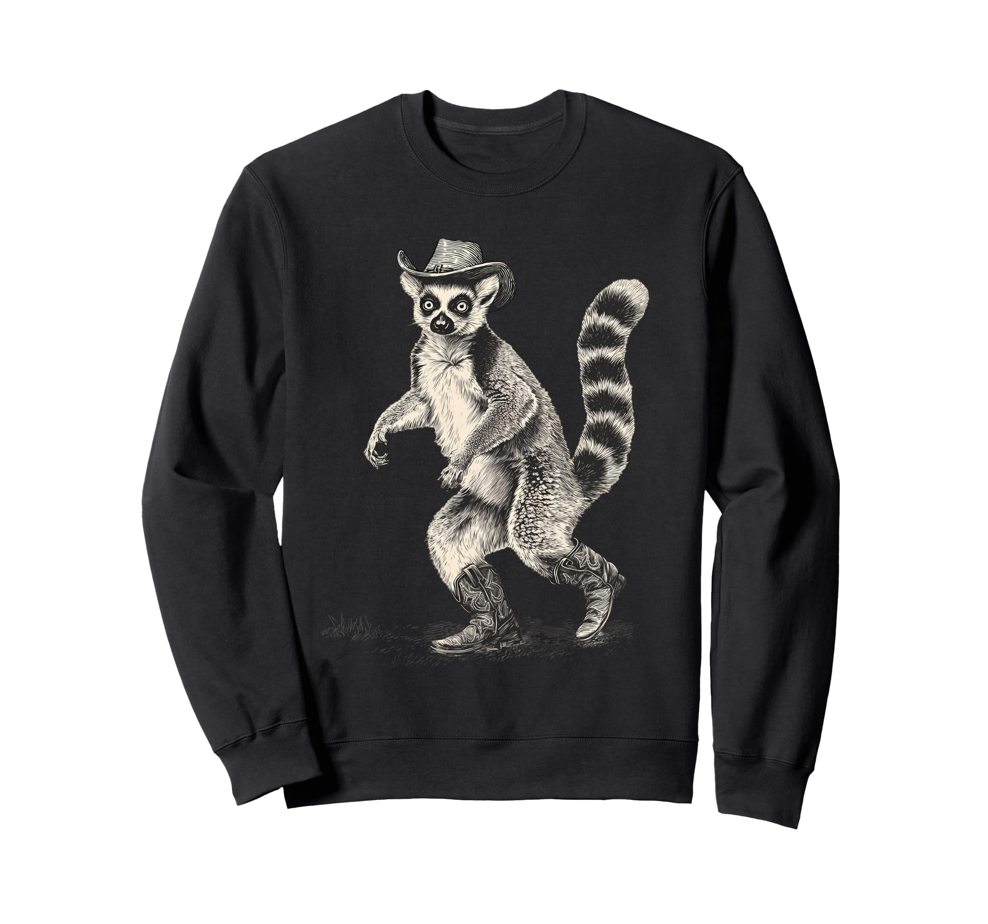 Lemur Cowboy Rodeo Cowgirl Western Sweatshirt - Unique Graphic Unisex - T-Shirt, Sweatshirt, Hoodie
