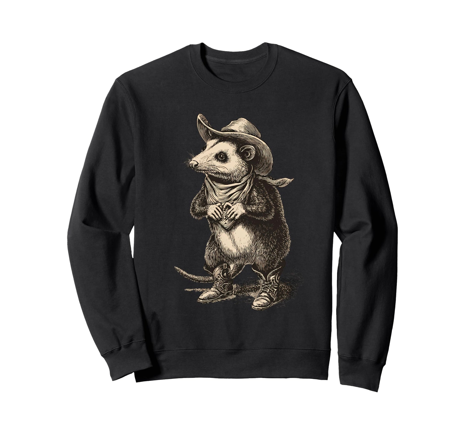Opossum Cowboy Rodeo Cowgirl Possum Sweatshirt - Unique Graphic Unisex - T-Shirt, Sweatshirt, Hoodie