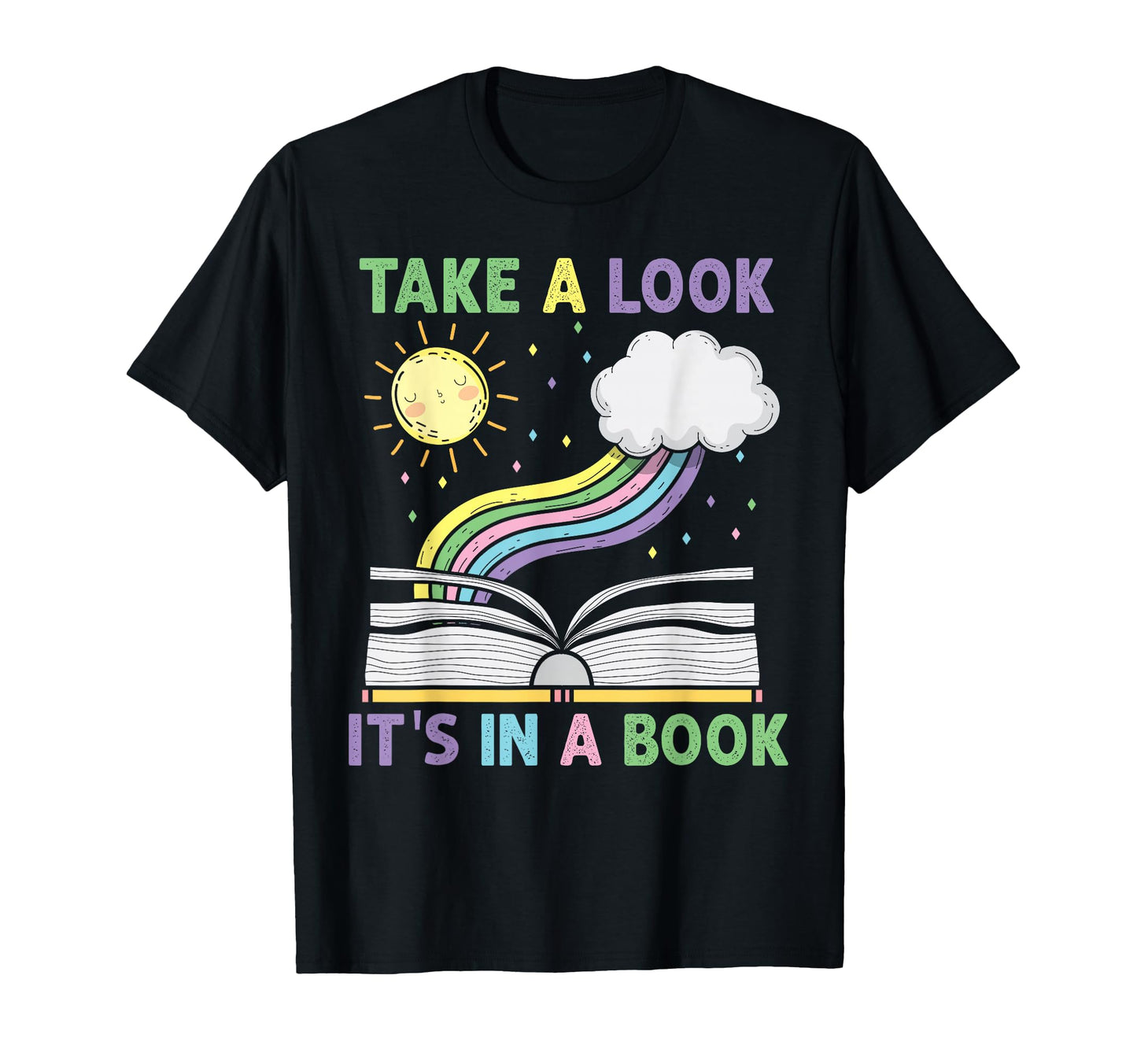 Take Its Book Reading Rainbow T-Shirt - Minimalist Print for Adults - T-Shirt, Sweatshirt, Hoodie