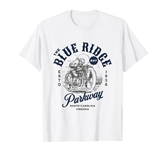 Blue Ridge Parkway Motorcycle T-Shirt - Fun Novelty Design for Adults - T-Shirt, Sweatshirt, Hoodie