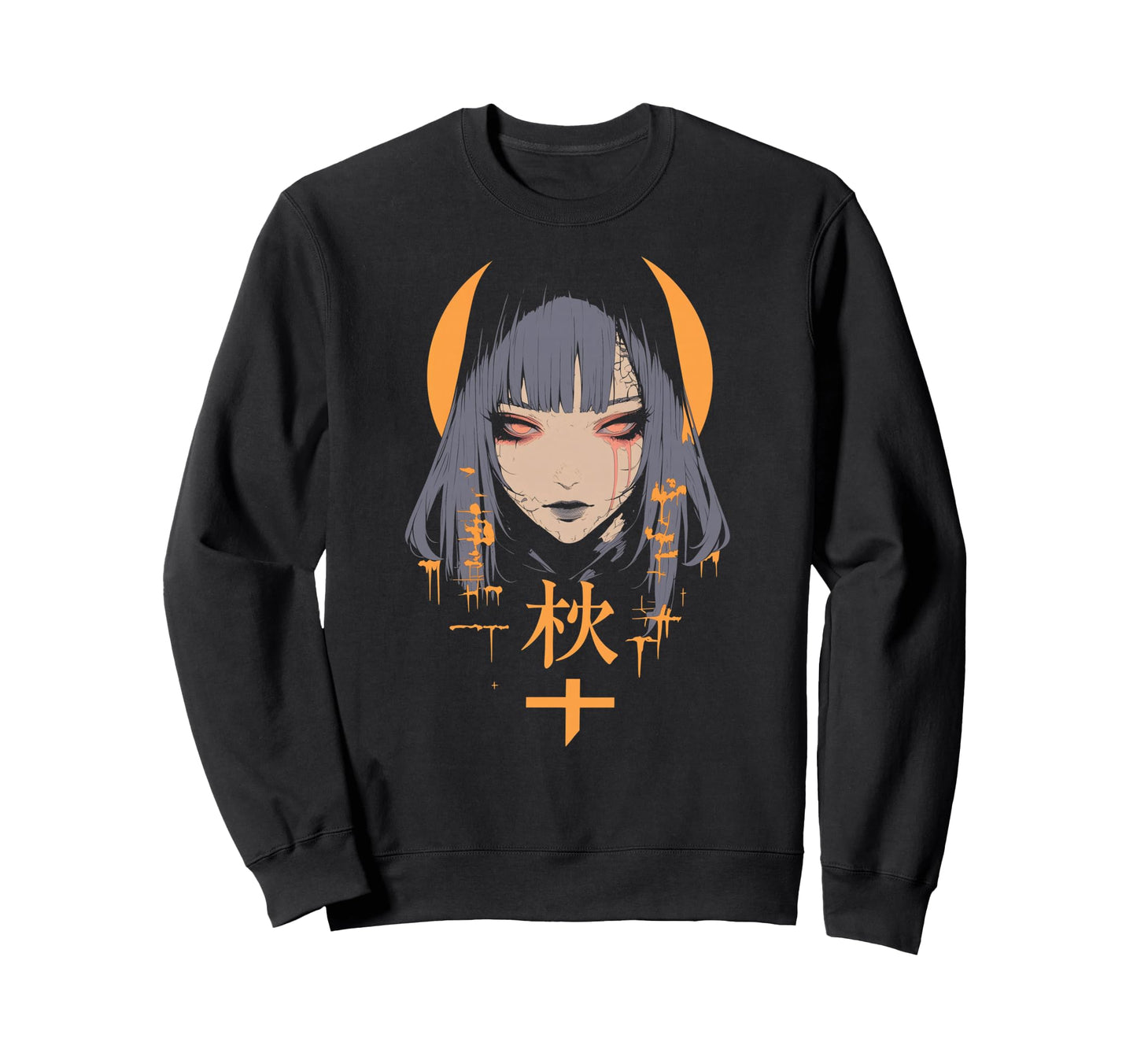 Goth Grunge Demon Anime Waifu Sweatshirt - Minimalist Print Men Women - T-Shirt, Sweatshirt, Hoodie