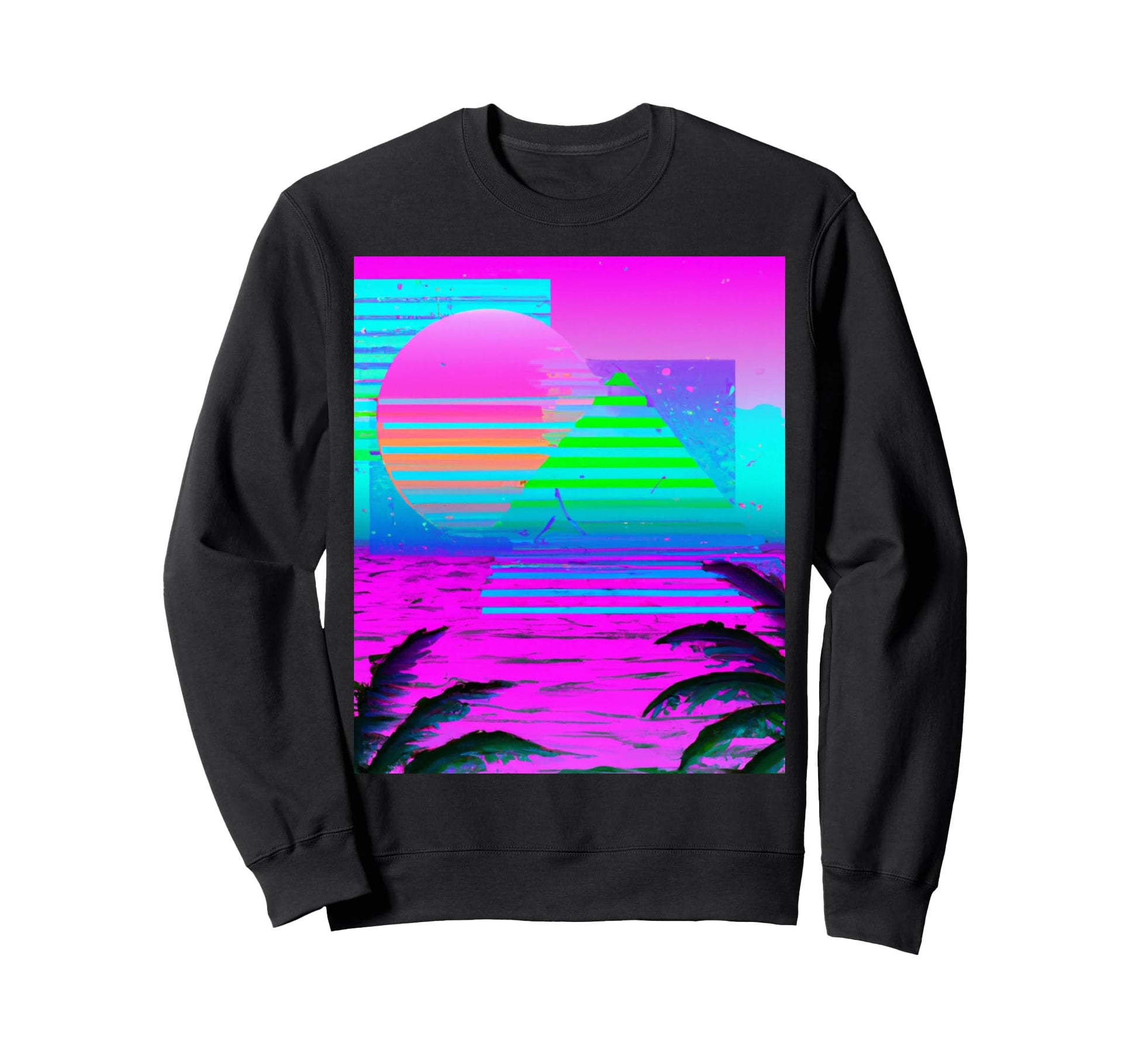 Hawaii Vaporwave Sunset Synthwave Sweatshirt - Graphic Print Unisex - T-Shirt, Sweatshirt, Hoodie