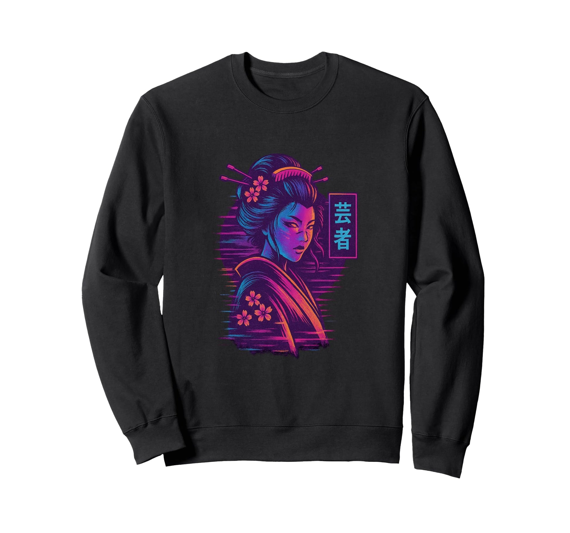 Futuristic Geisha Art Sweatshirt - Casual Everyday Wear Men Women - T-Shirt, Sweatshirt, Hoodie