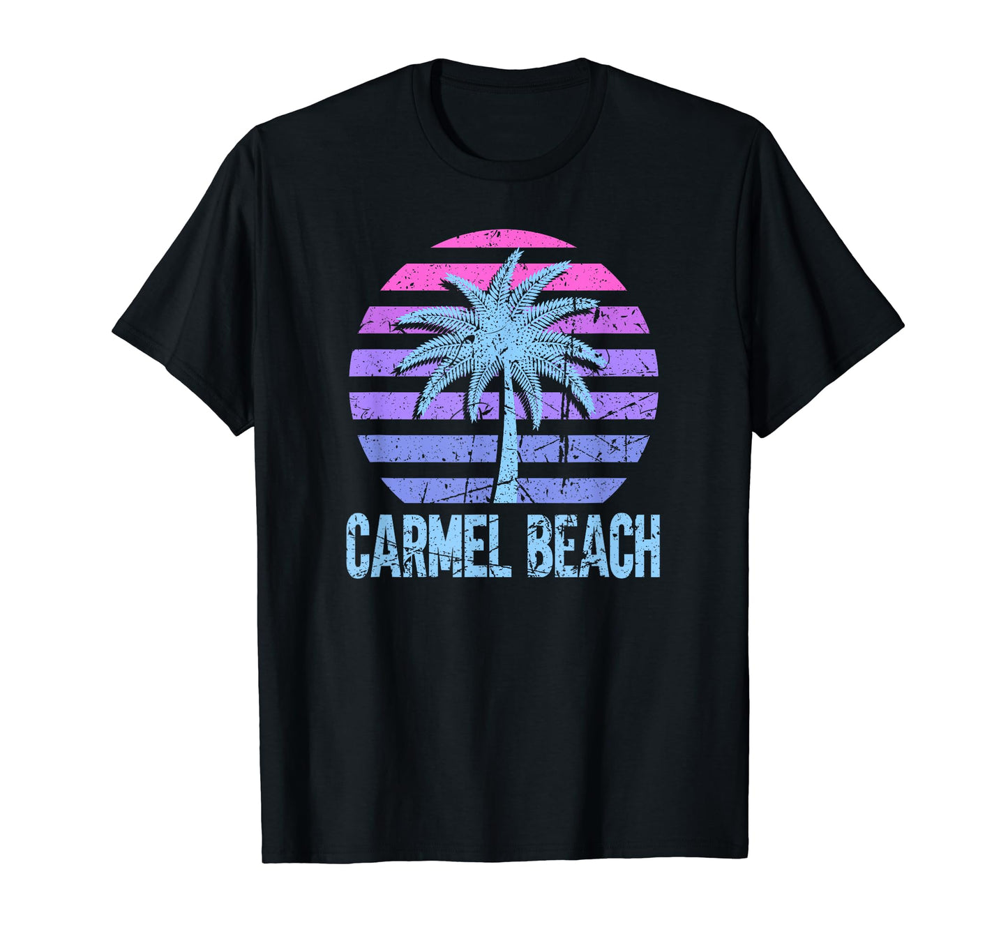 Carmel Beach Vacation Vaporwave T-Shirt - Custom Art Print Men Women - T-Shirt, Sweatshirt, Hoodie