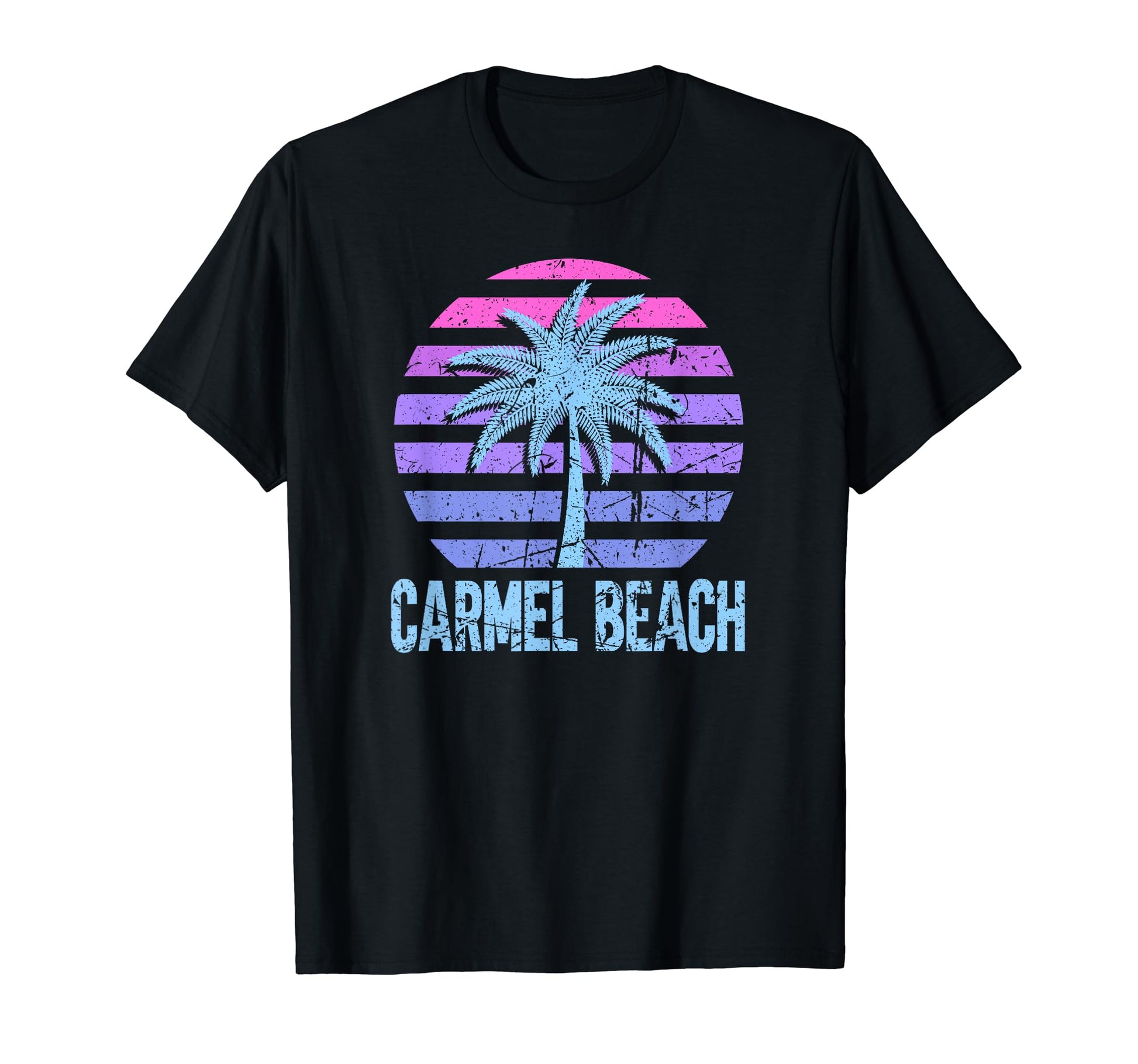 Carmel Beach Vacation Vaporwave T-Shirt - Custom Art Print Men Women - T-Shirt, Sweatshirt, Hoodie
