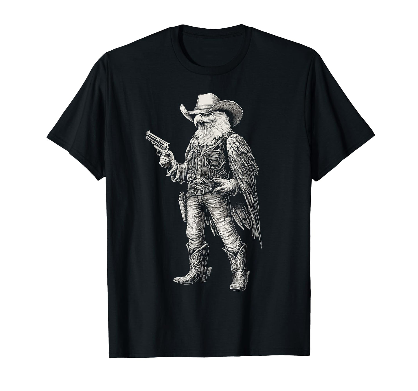 Majestic Eagle Cowboy Western Art T-Shirt - Graphic Print for Adults - T-Shirt, Sweatshirt, Hoodie